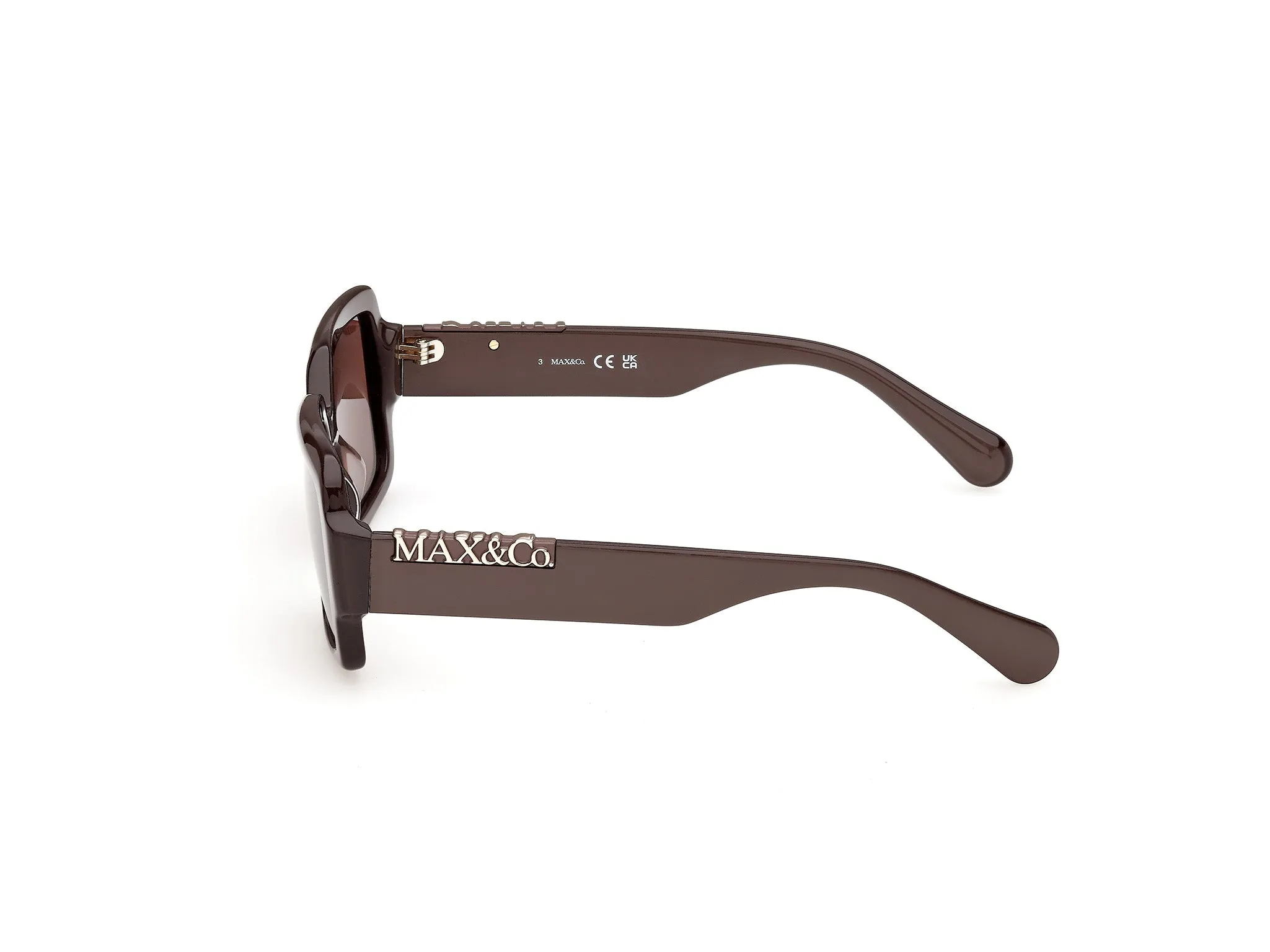 MAX&Co MO0168 50E Occhiali da sole Acetato Marrone Marrone Squadrata Normale - immagine 3