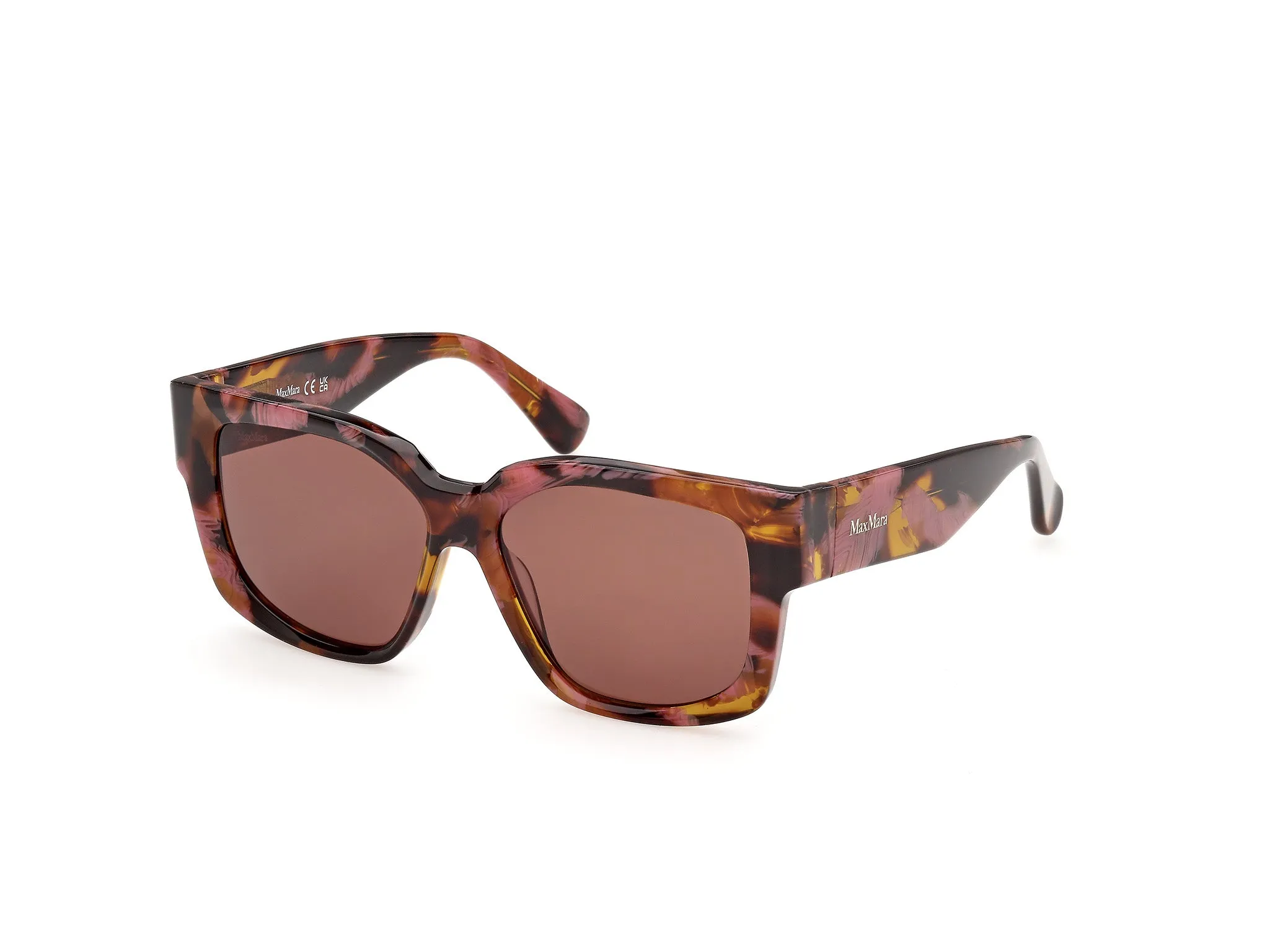 Max Mara MM0145 GLIMPSE-7 55E Occhiali da sole Acetato Havana Marrone Rotonda Normale - immagine 1
