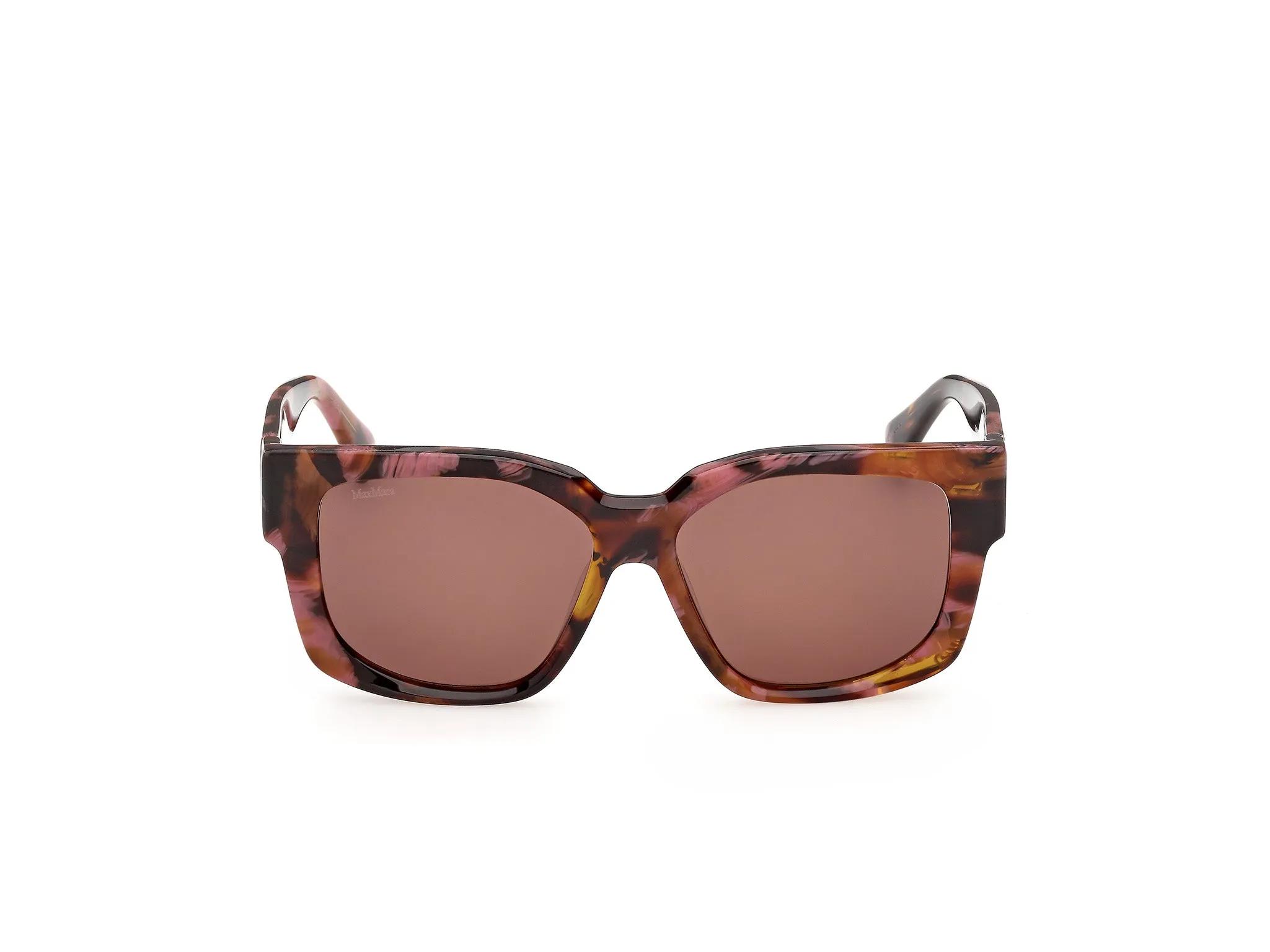 Max Mara MM0145 GLIMPSE-7 55E Occhiali da sole Acetato Havana Marrone Rotonda Normale - immagine 2