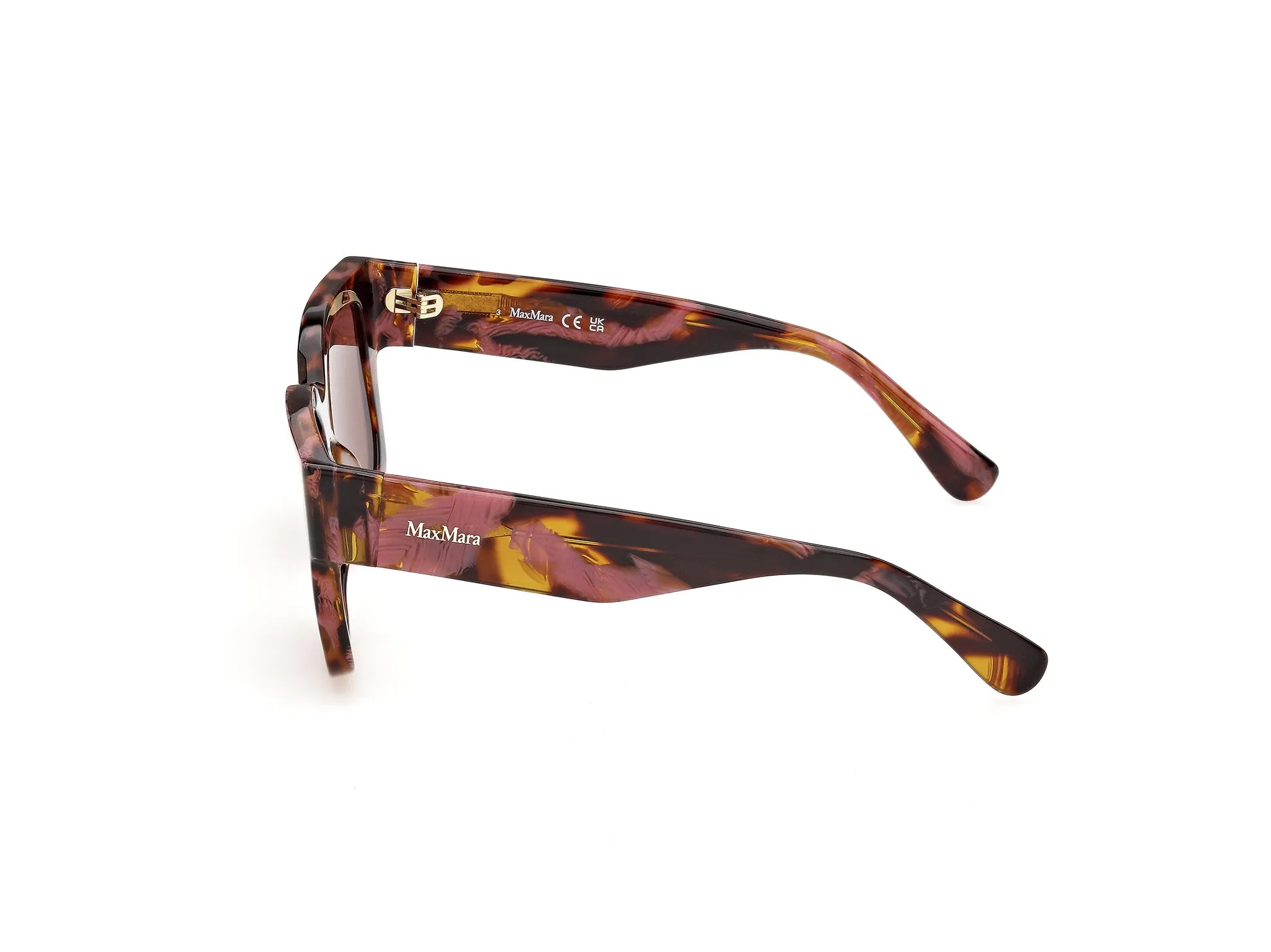 Max Mara MM0145 GLIMPSE-7 55E Occhiali da sole Acetato Havana Marrone Rotonda Normale - immagine 3