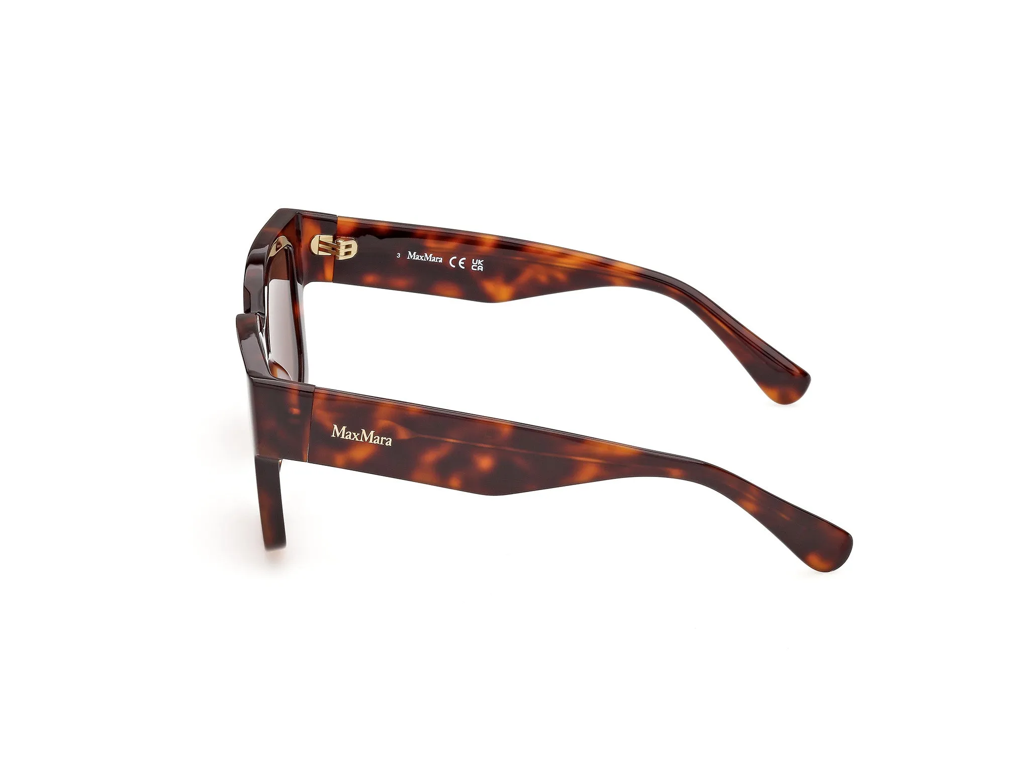Max Mara MM0145 GLIMPSE-7 52E Occhiali da sole Acetato Havana Marrone Rotonda Normale - immagine 3