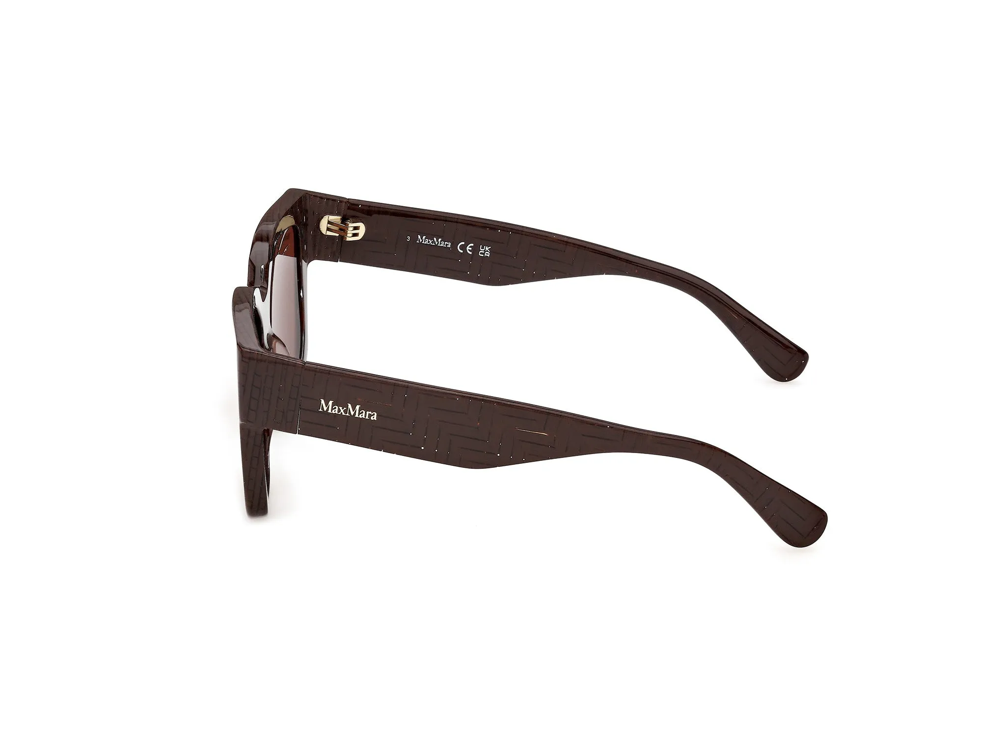 Max Mara MM0145 GLIMPSE-7 50J Occhiali da sole Acetato Marrone Marrone Rotonda Normale - immagine 3
