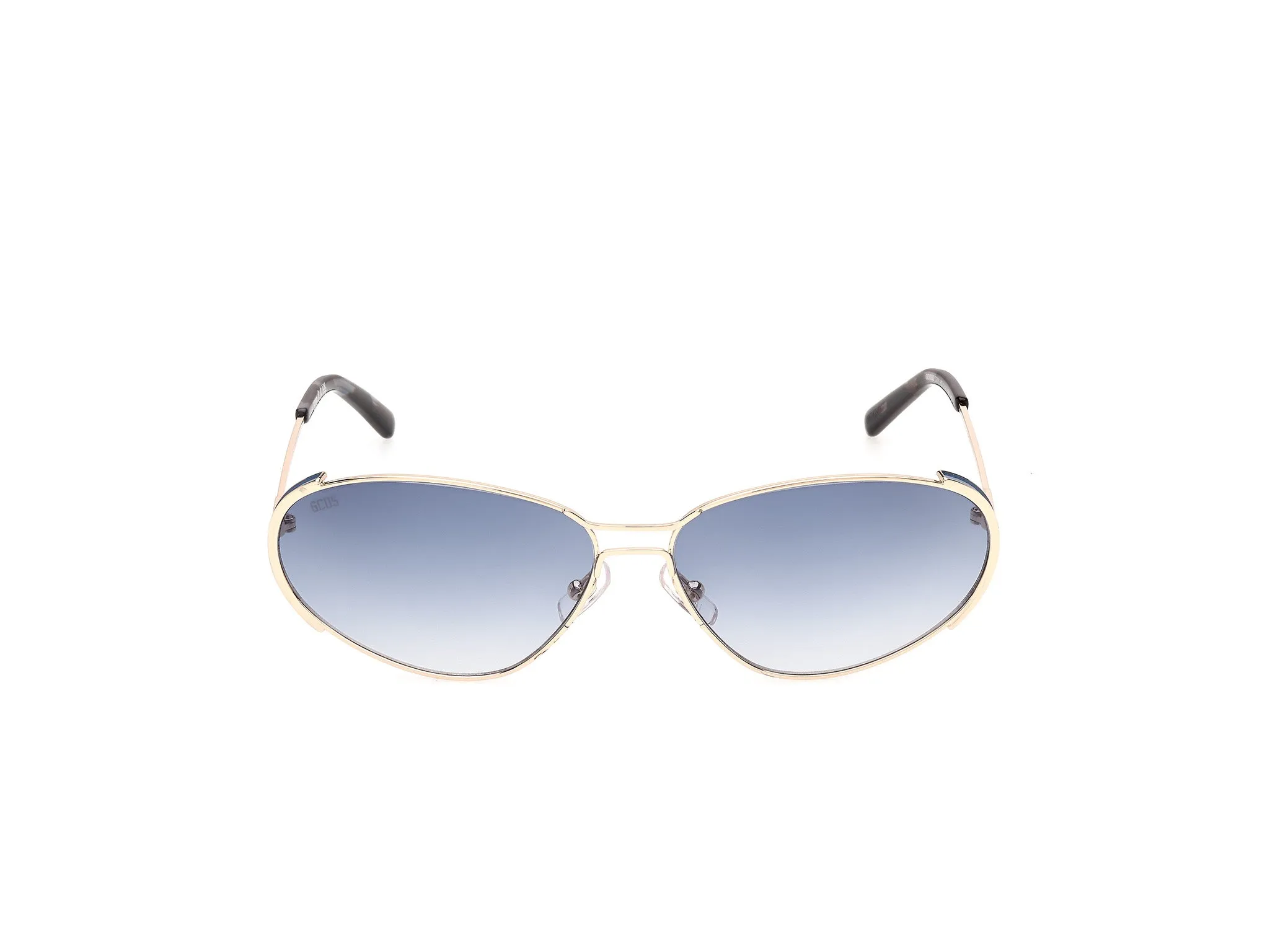 GCDS GD0082 32W Occhiali da sole Metallo Oro Blu Rotonda Normale - immagine 2