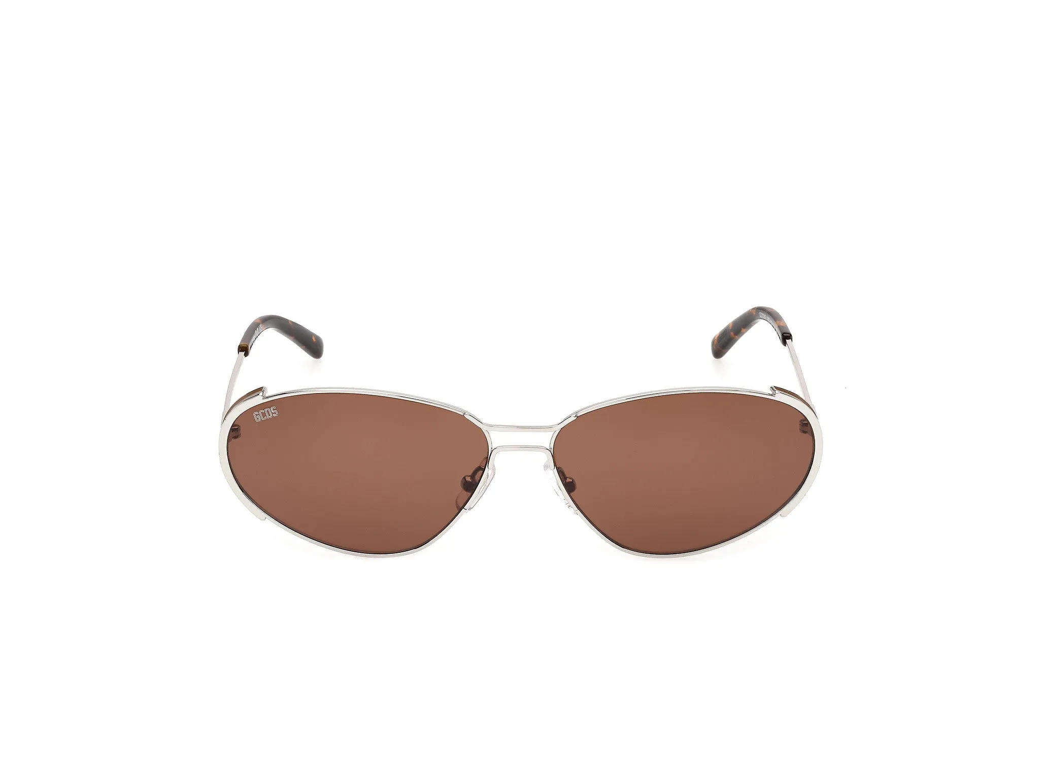 GCDS GD0082 16E Occhiali da sole Metallo Palladio Marrone Rotonda Normale - immagine 2