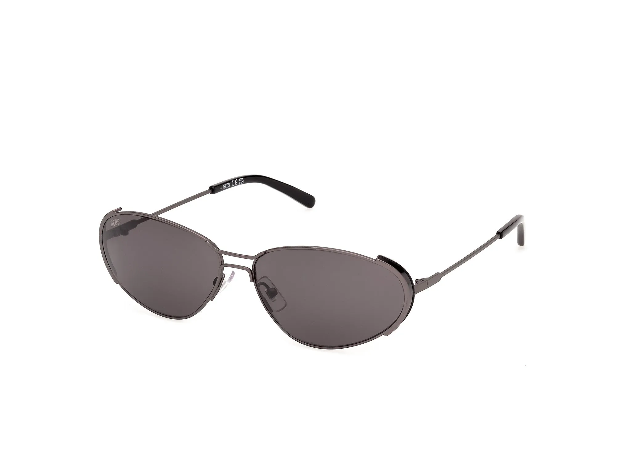 GCDS GD0082 09A Occhiali da sole Metallo Canna di fucile Fumo Rotonda Normale - immagine 1
