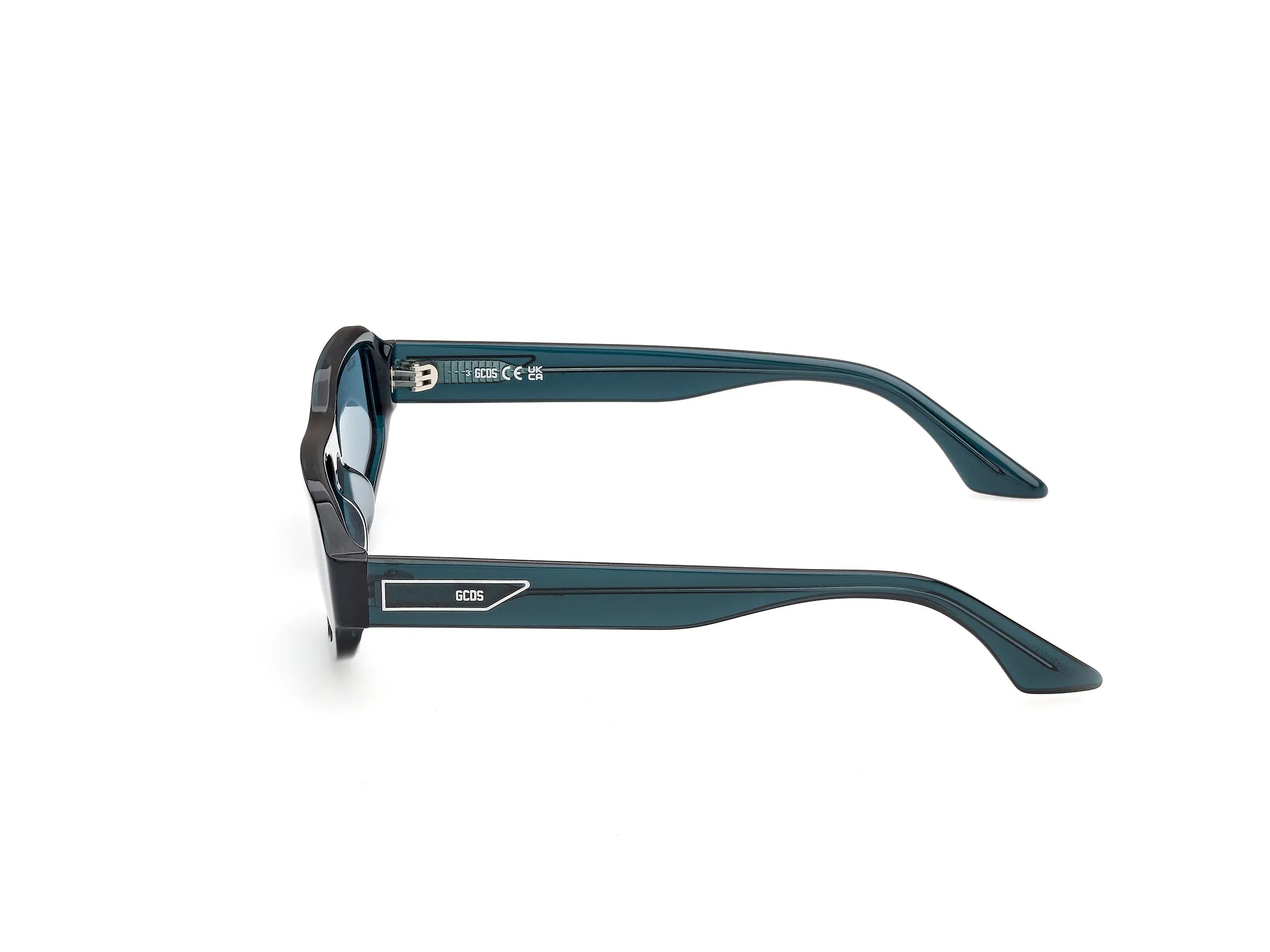 GCDS GD0081 87N Occhiali da sole Acetato Turchese Verde Squadrata Normale - immagine 3