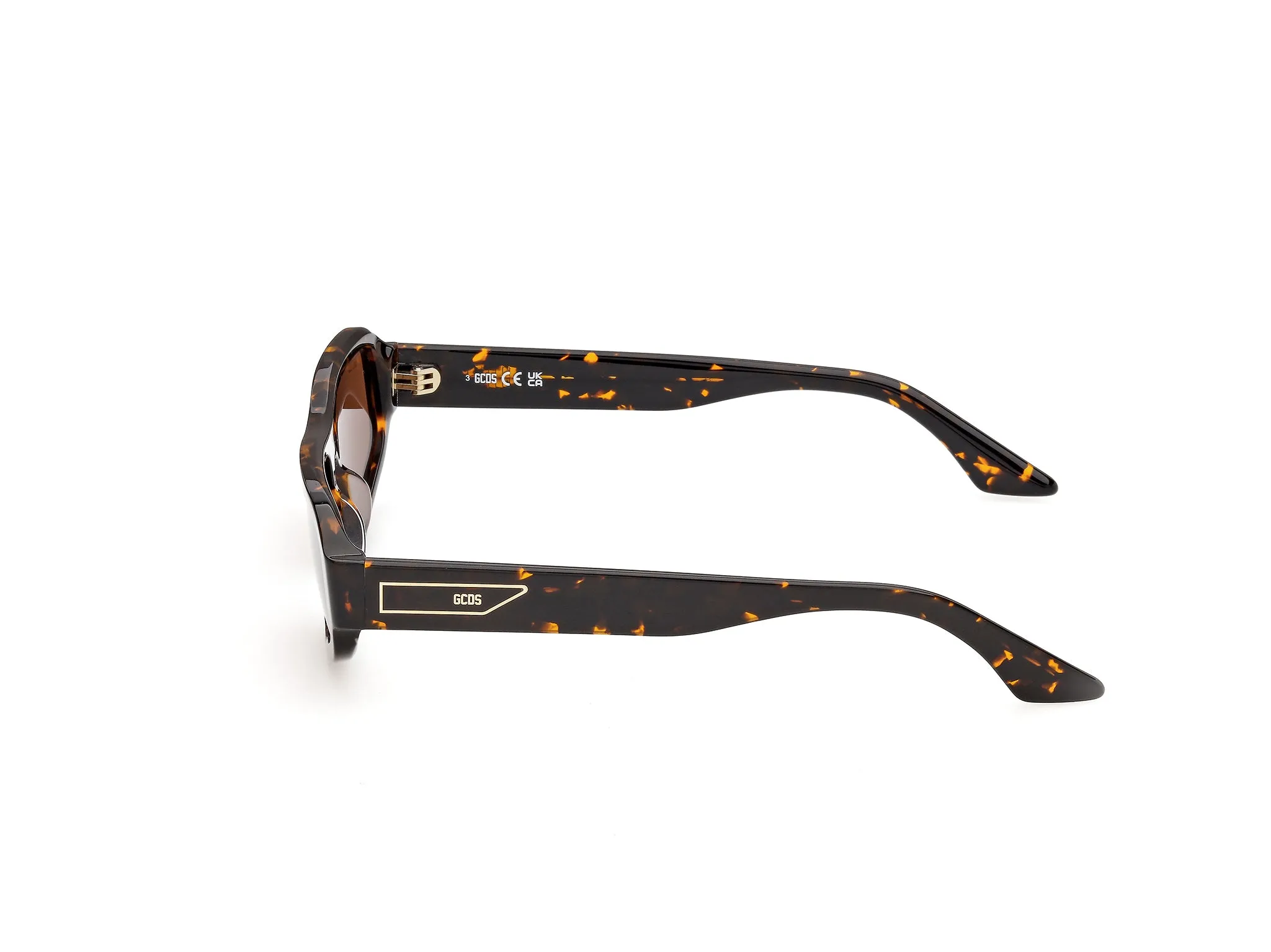 GCDS GD0081 52E Occhiali da sole Acetato Havana Marrone Squadrata Normale - immagine 3