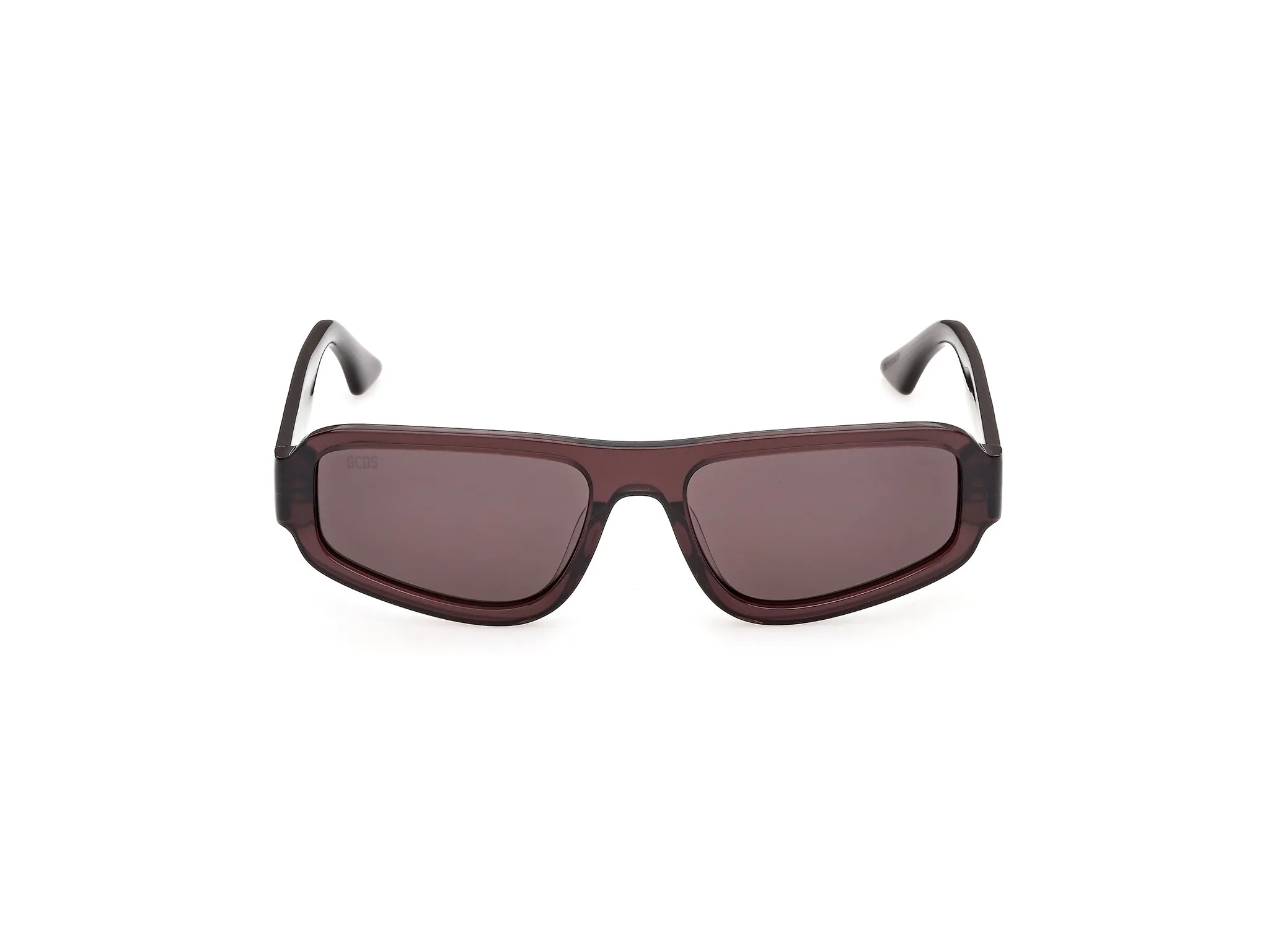 GCDS GD0081 48Y Occhiali da sole Acetato Marrone Viola Squadrata Normale - immagine 2