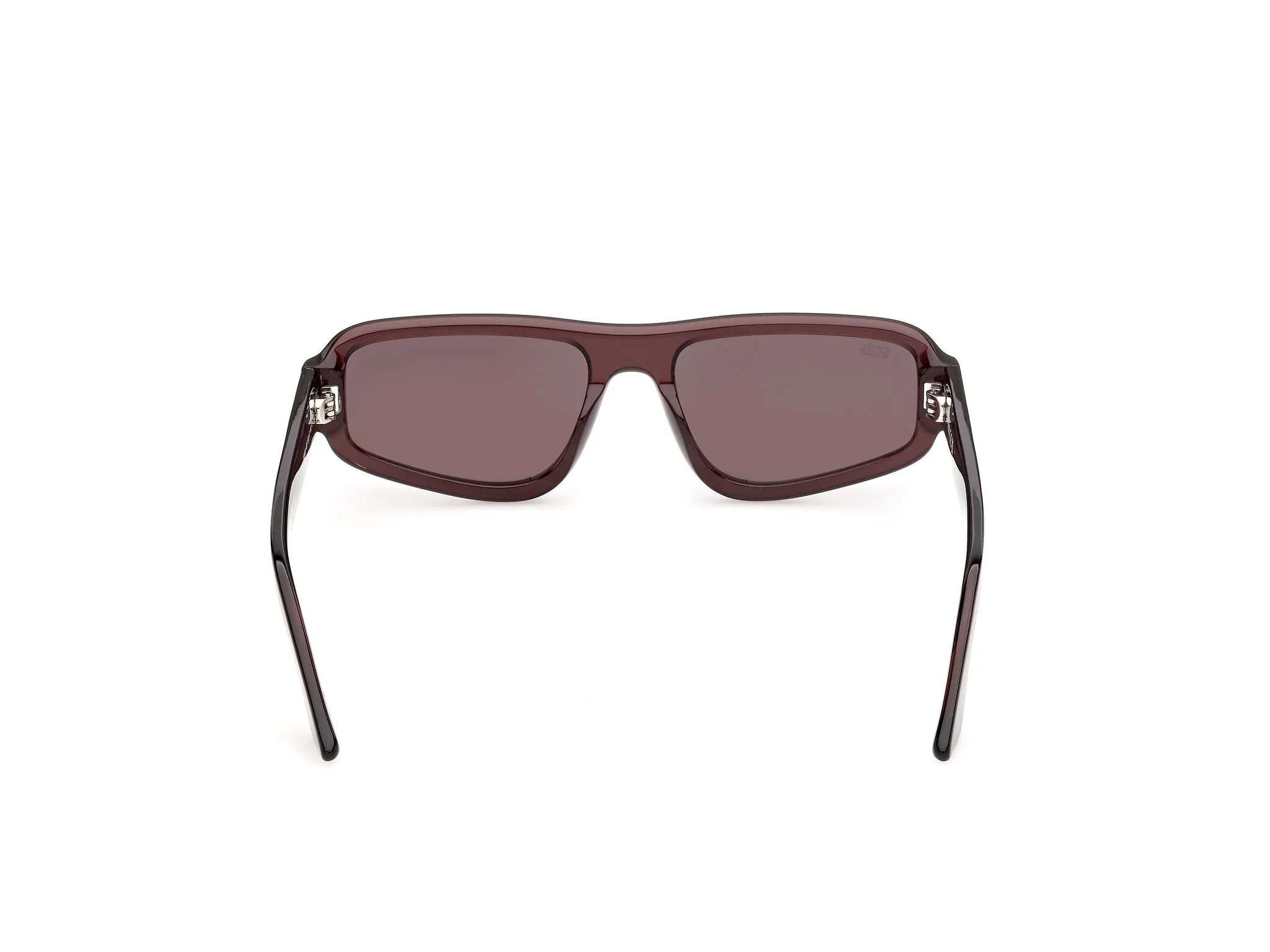 GCDS GD0081 48Y Occhiali da sole Acetato Marrone Viola Squadrata Normale - immagine 4