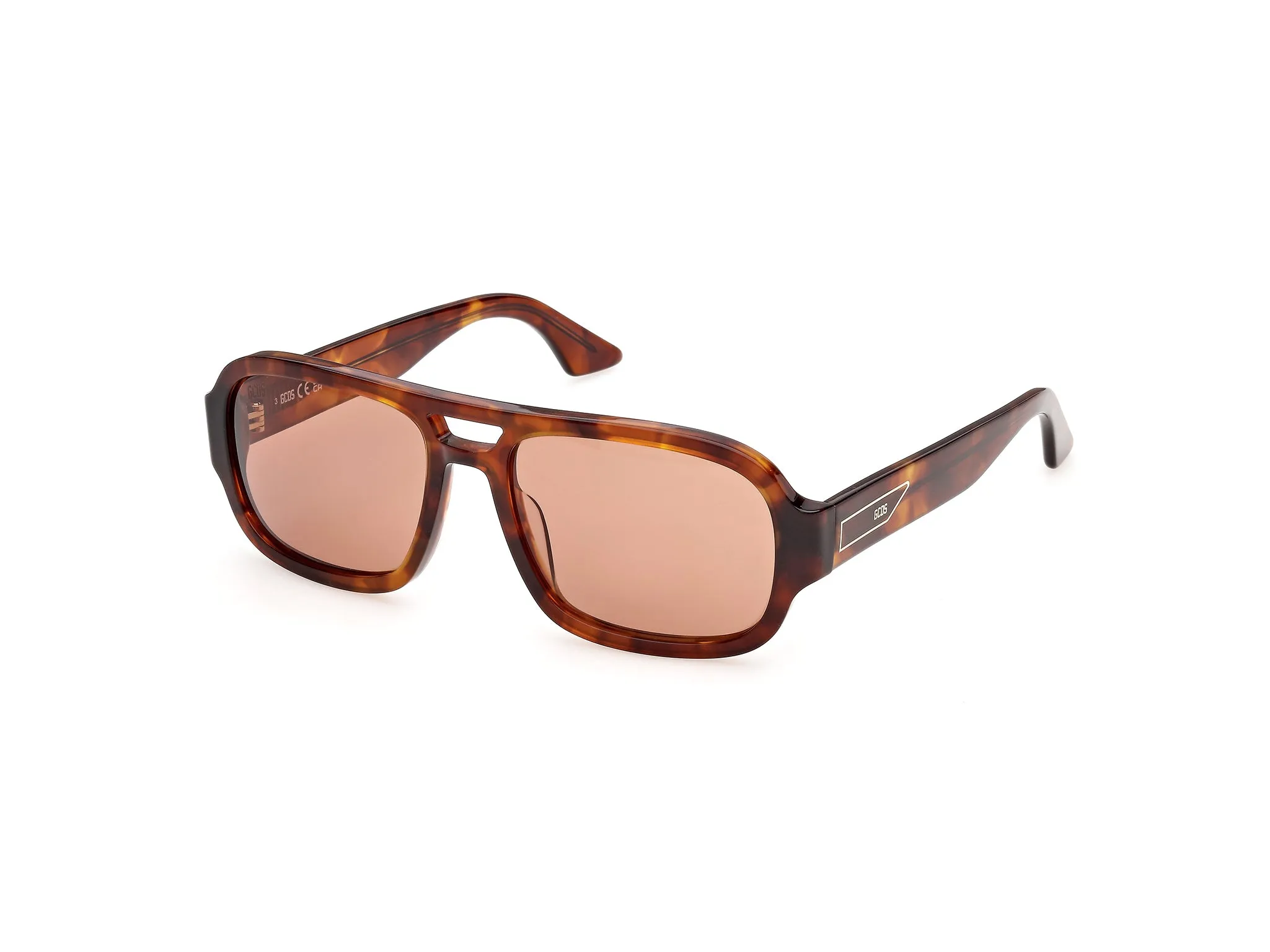 GCDS GD0080 54E Occhiali da sole Acetato Havana Marrone Geometrica Normale - immagine 1