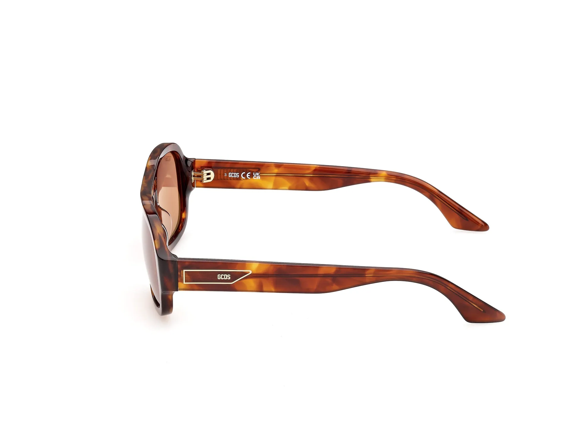 GCDS GD0080 54E Occhiali da sole Acetato Havana Marrone Geometrica Normale - immagine 3