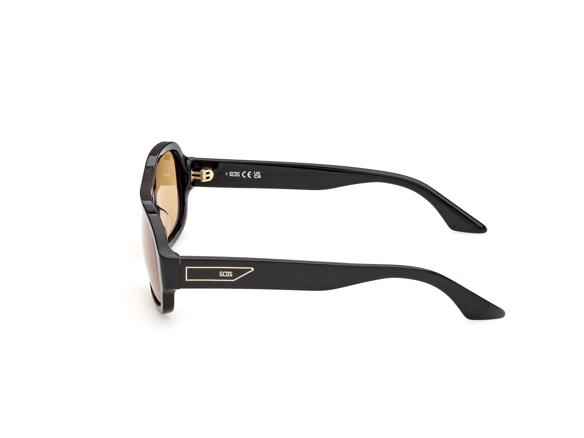 GCDS GD0080 01J Occhiali da sole Acetato Nero Fumo Geometrica Normale - immagine 3
