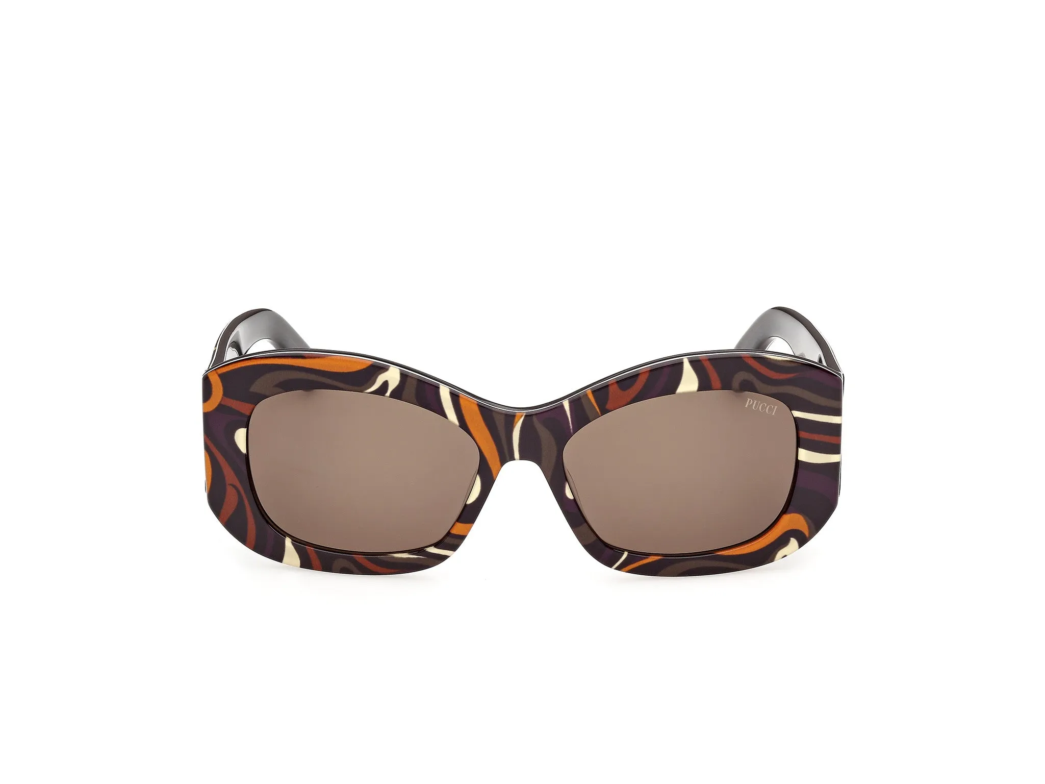 Emilio Pucci EP0263 99E Occhiali da sole Acetato Multi-colore Marrone Squadrata Normale - immagine 2