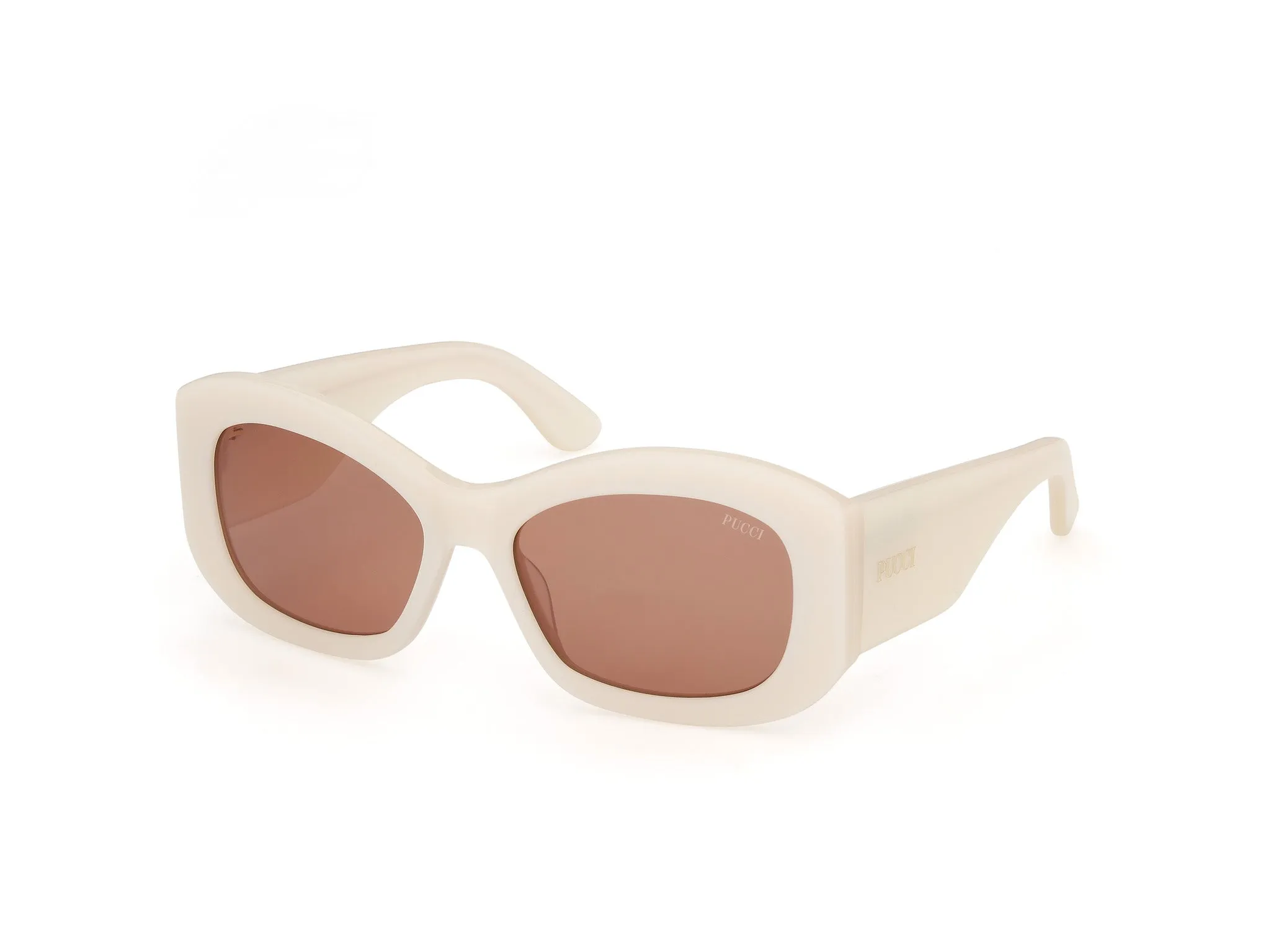Emilio Pucci EP0263 25E Occhiali da sole Acetato Bianco Marrone Squadrata Normale - immagine 1