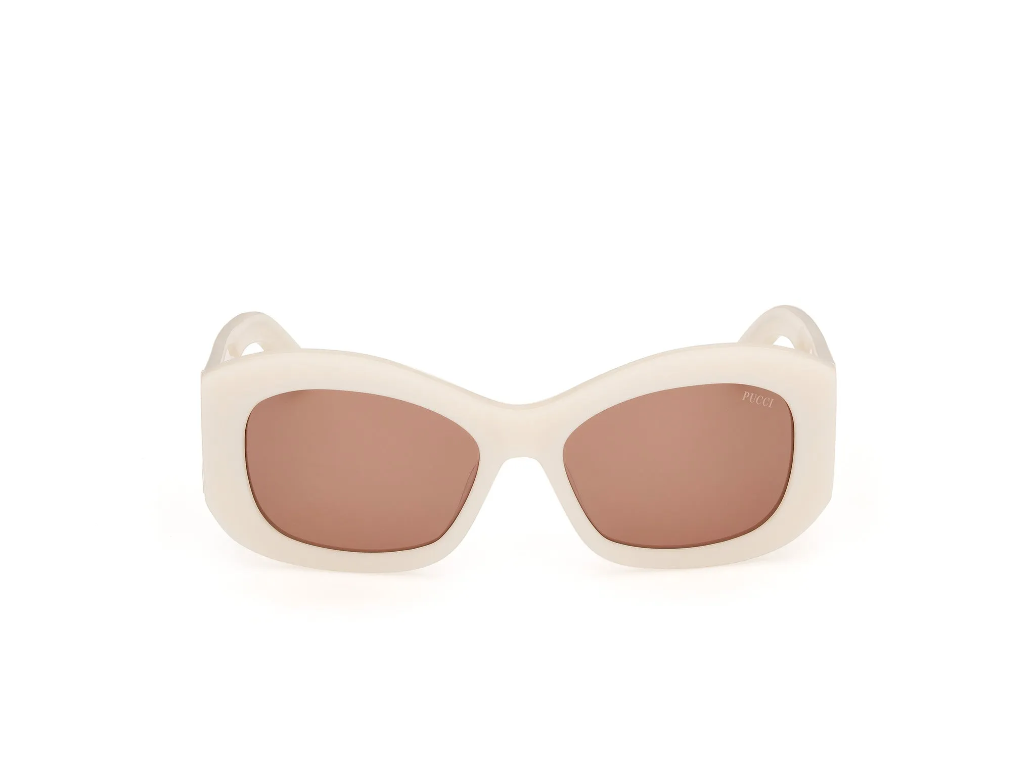 Emilio Pucci EP0263 25E Occhiali da sole Acetato Bianco Marrone Squadrata Normale - immagine 2