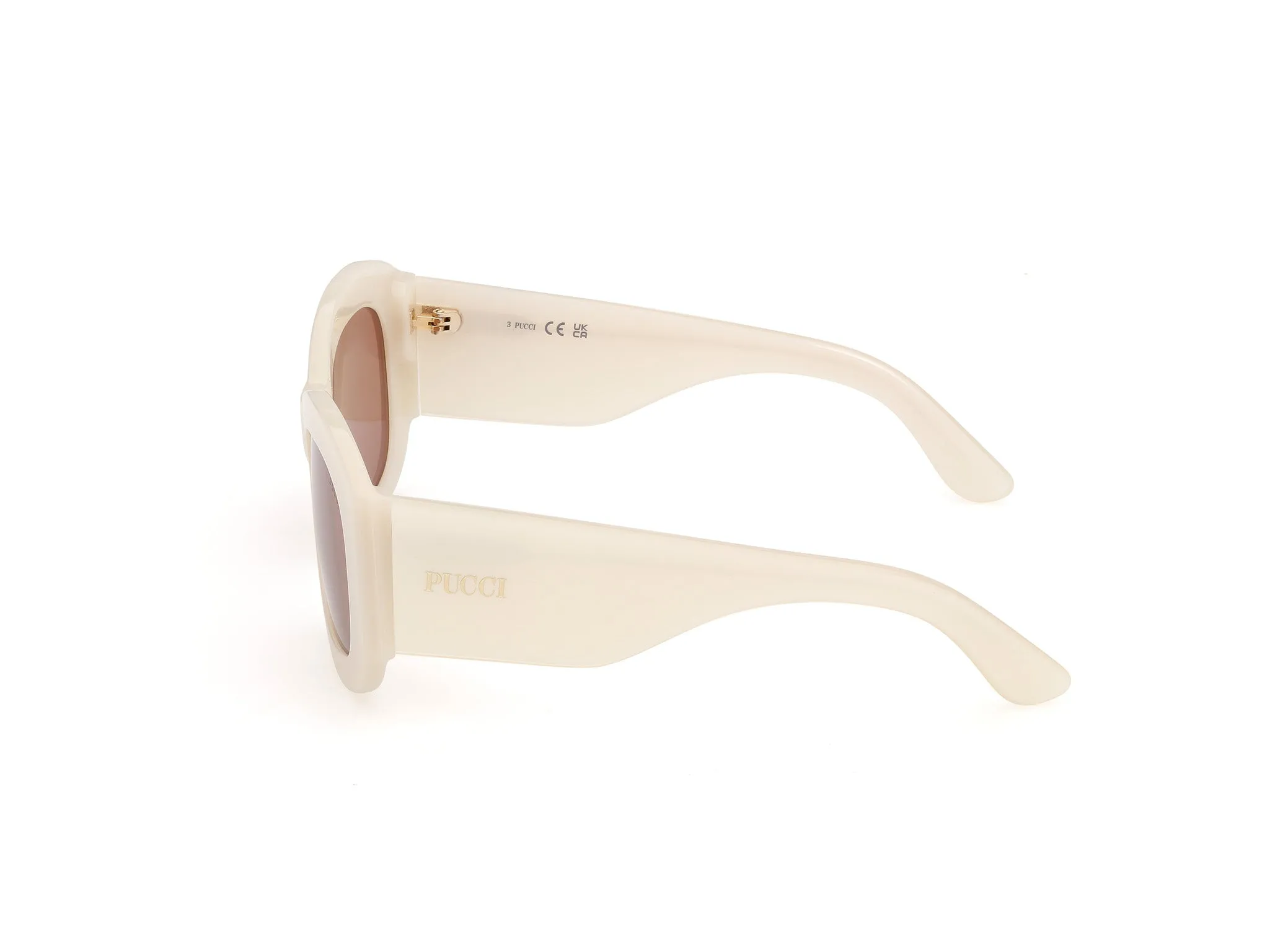 Emilio Pucci EP0263 25E Occhiali da sole Acetato Bianco Marrone Squadrata Normale - immagine 3