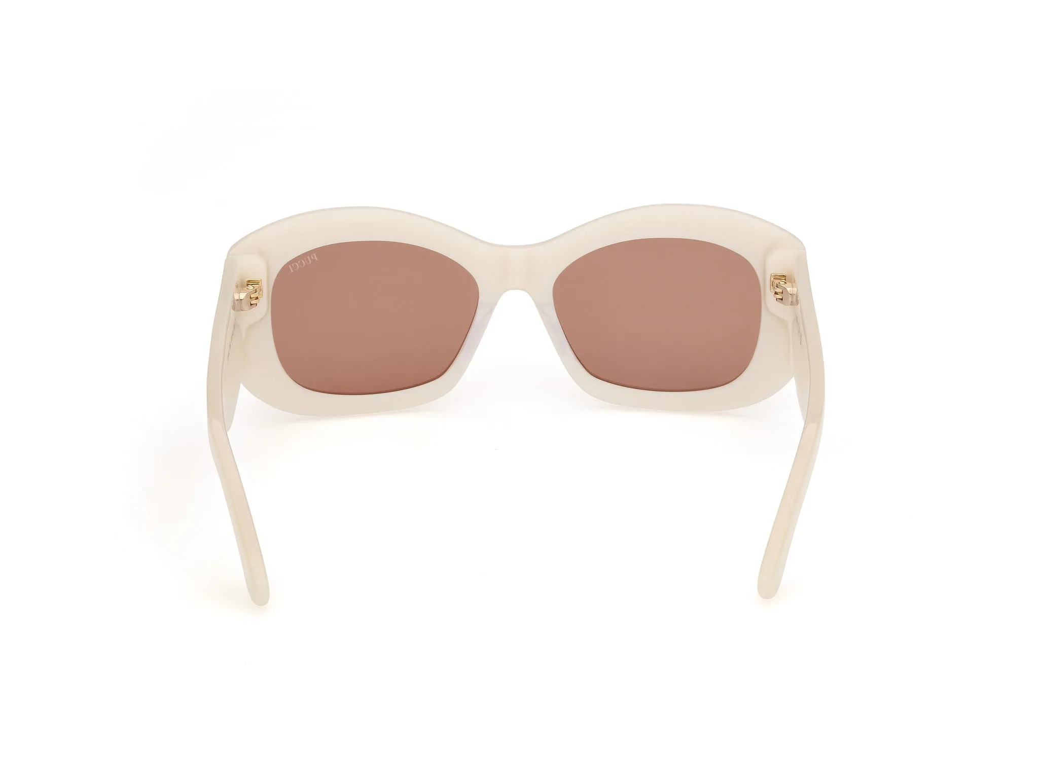 Emilio Pucci EP0263 25E Occhiali da sole Acetato Bianco Marrone Squadrata Normale - immagine 4