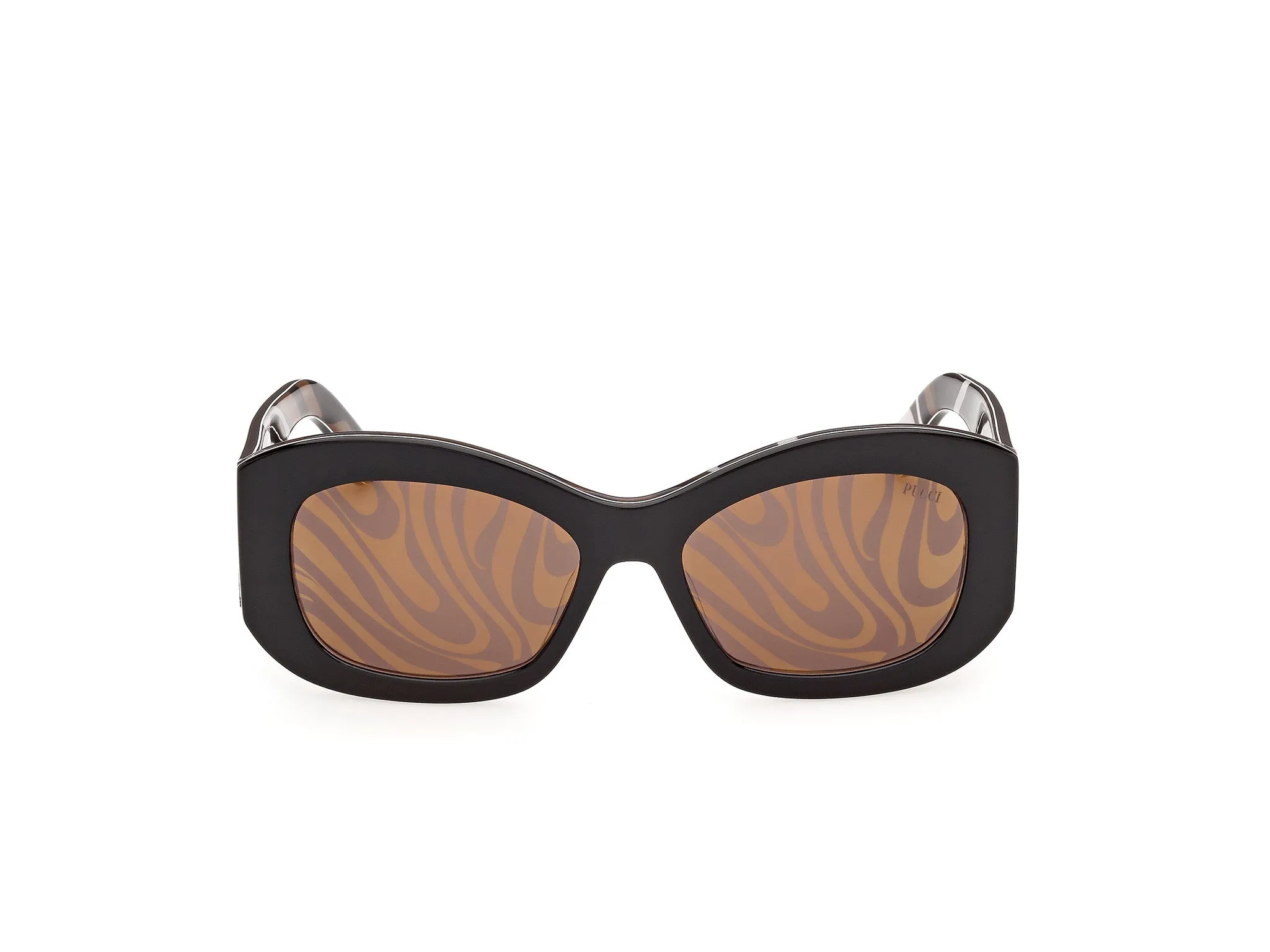 Emilio Pucci EP0263 05G Occhiali da sole Acetato Nero Marrone Squadrata Normale - immagine 2