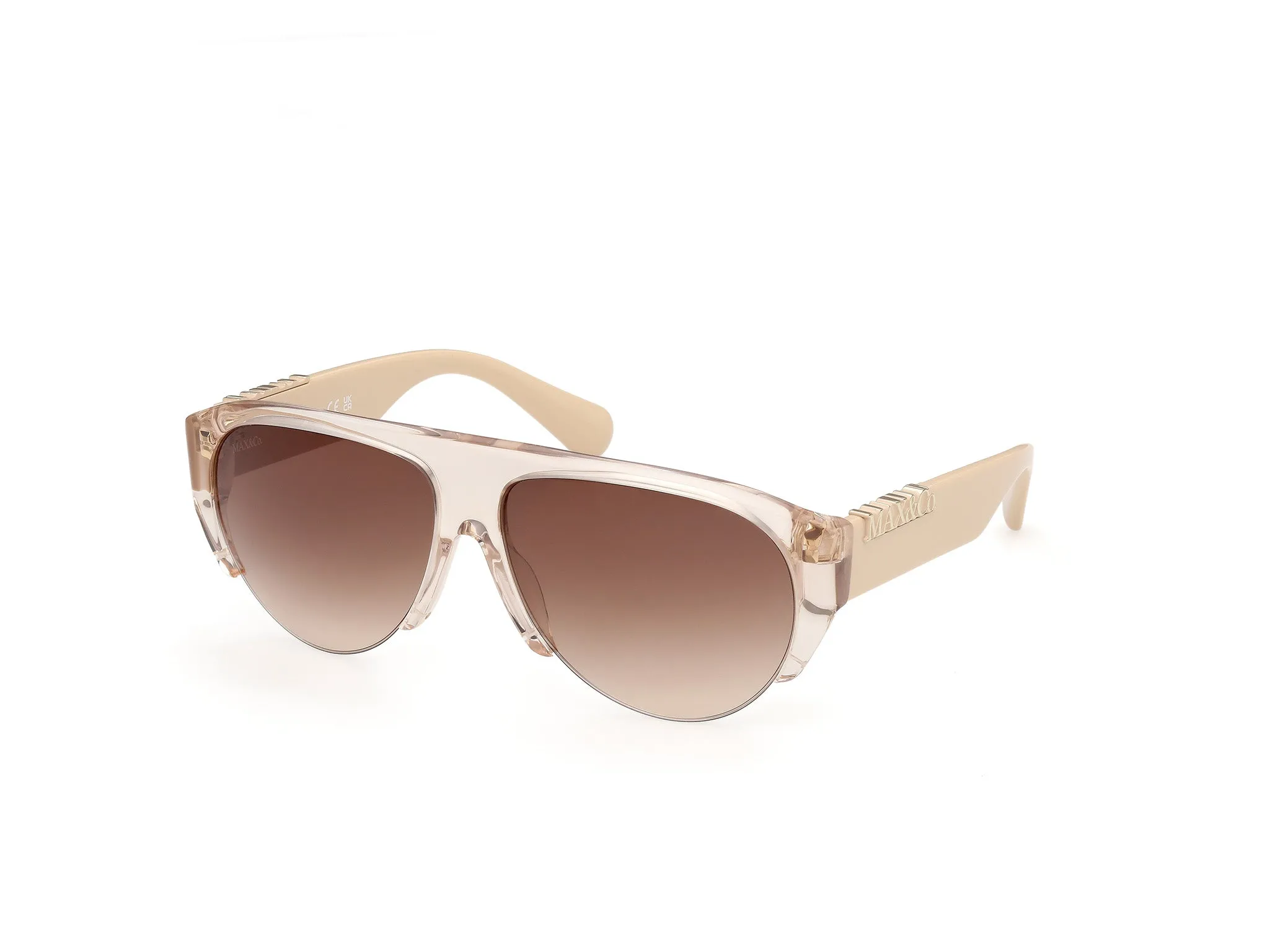 MAX&Co MO0167 57F Occhiali da sole Acetato Beige Marrone Pilot Normale - immagine 1