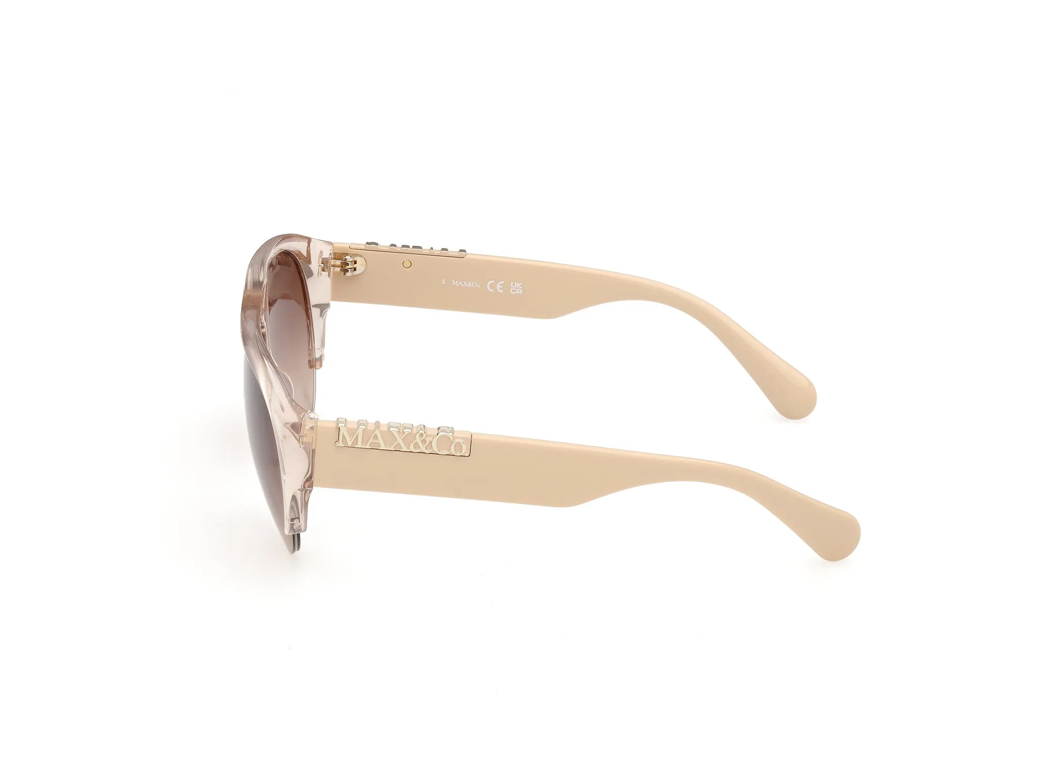 MAX&Co MO0167 57F Occhiali da sole Acetato Beige Marrone Pilot Normale - immagine 3