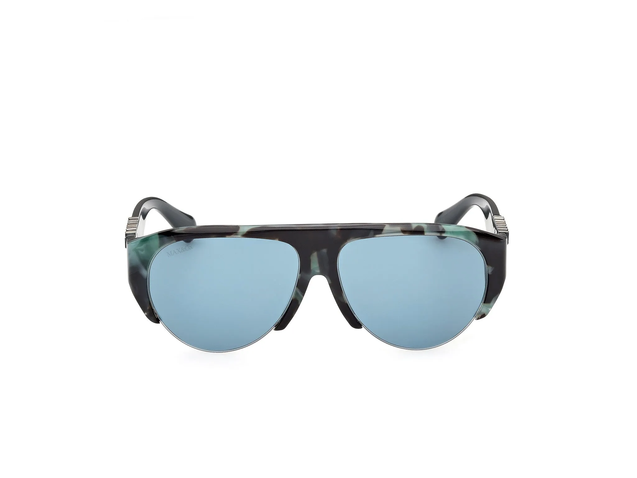 MAX&Co MO0167 55N Occhiali da sole Acetato Havana Verde Pilot Normale - immagine 2