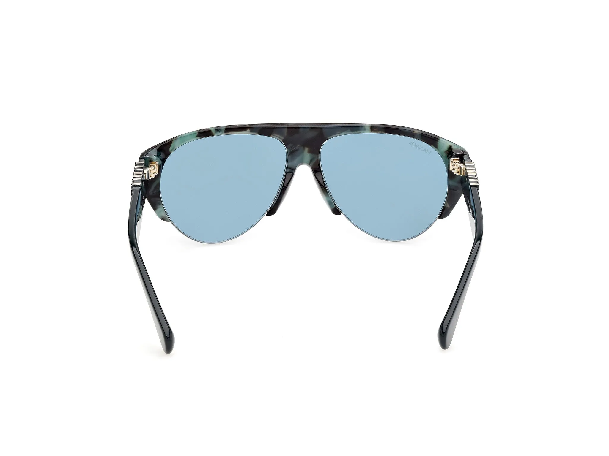 MAX&Co MO0167 55N Occhiali da sole Acetato Havana Verde Pilot Normale - immagine 4