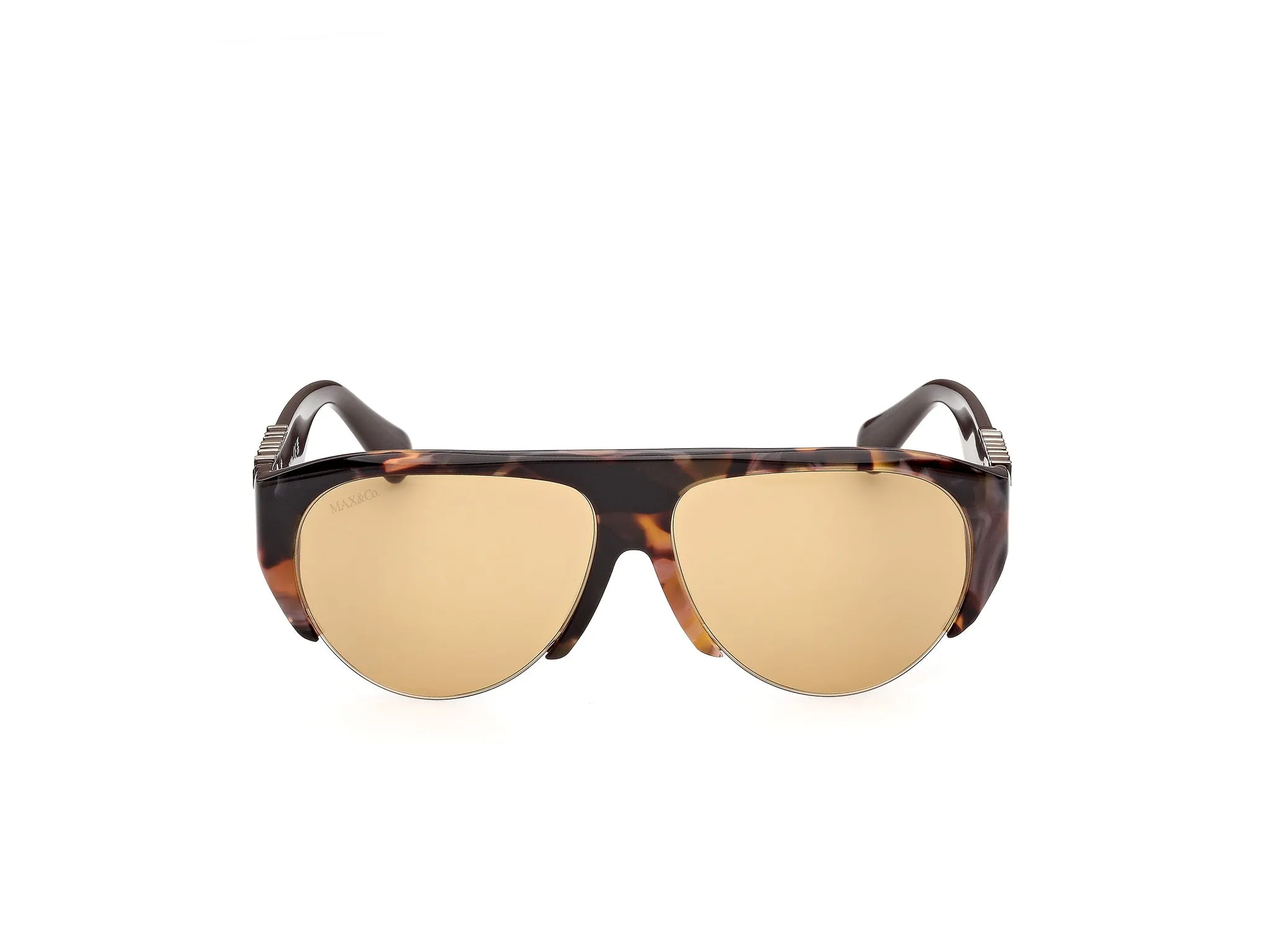 MAX&Co MO0167 52J Occhiali da sole Acetato Havana Giallo Pilot Normale - immagine 2