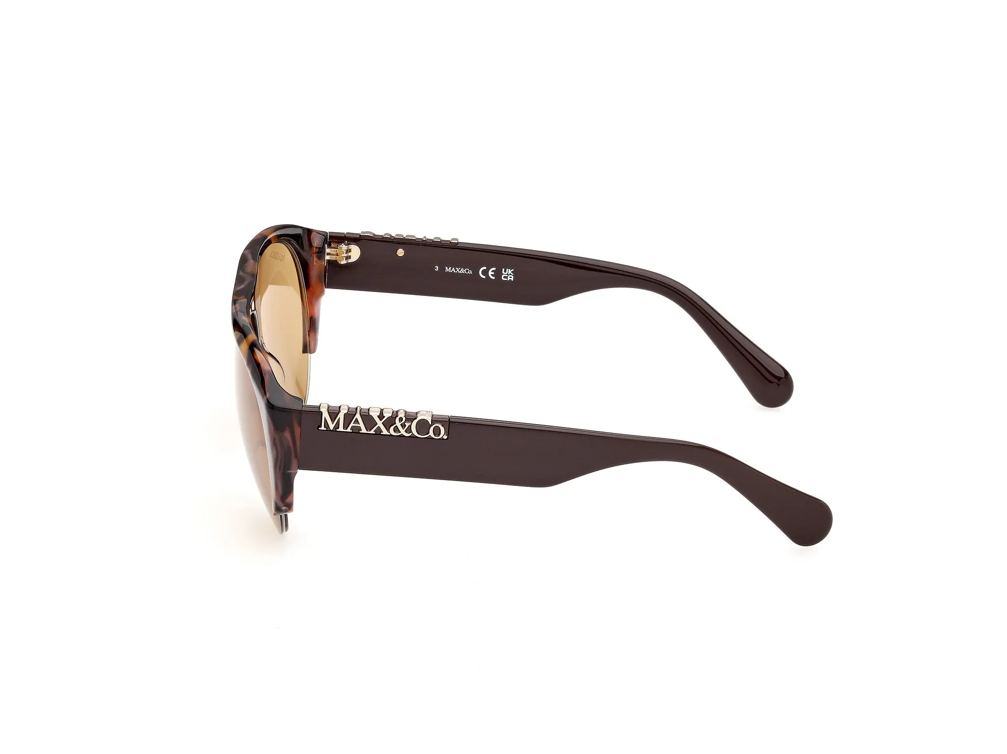 MAX&Co MO0167 52J Occhiali da sole Acetato Havana Giallo Pilot Normale - immagine 3