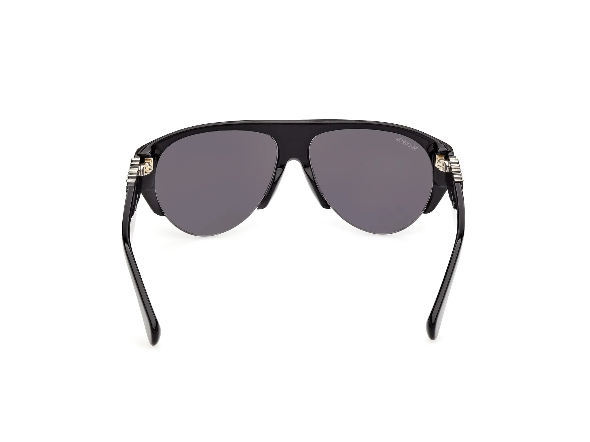 MAX&Co MO0167 01A Occhiali da sole Acetato Nero Fumo Pilot Normale - immagine 4
