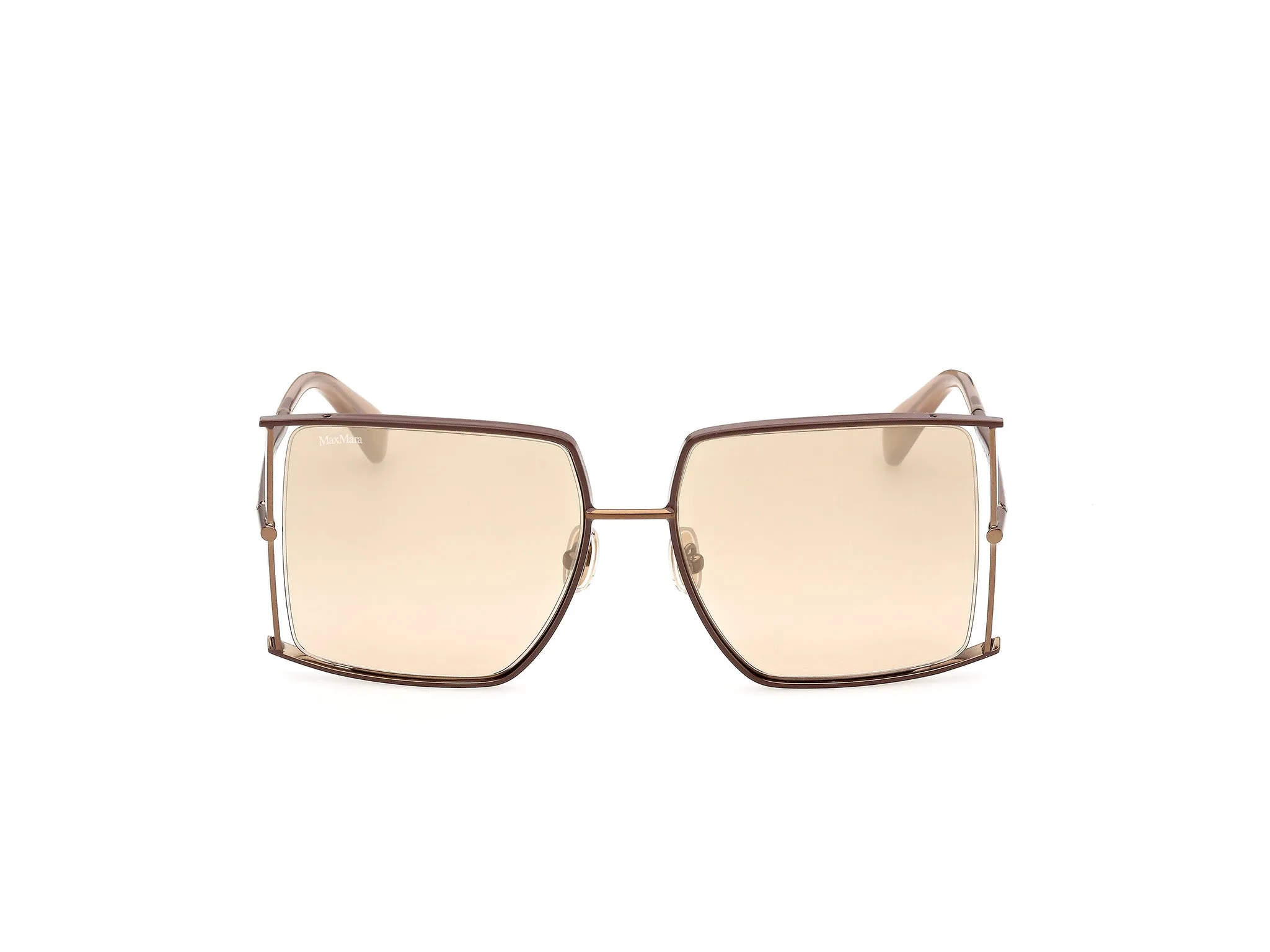 Max Mara MM0120 JEAN1 38L Occhiali da sole Metallo Bronzo Marrone Squadrata Fotocromatiche - immagine 2