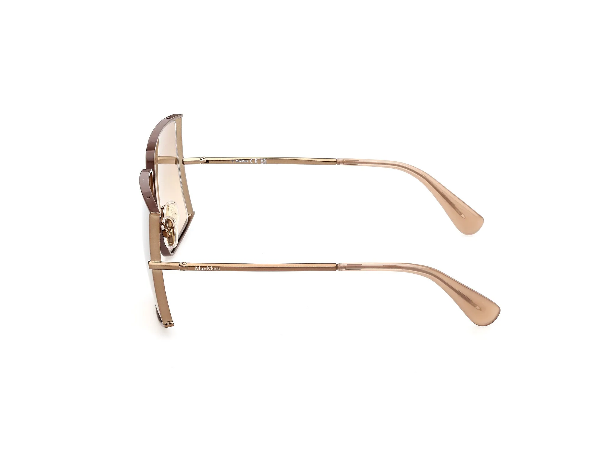 Max Mara MM0120 JEAN1 38L Occhiali da sole Metallo Bronzo Marrone Squadrata Fotocromatiche - immagine 3