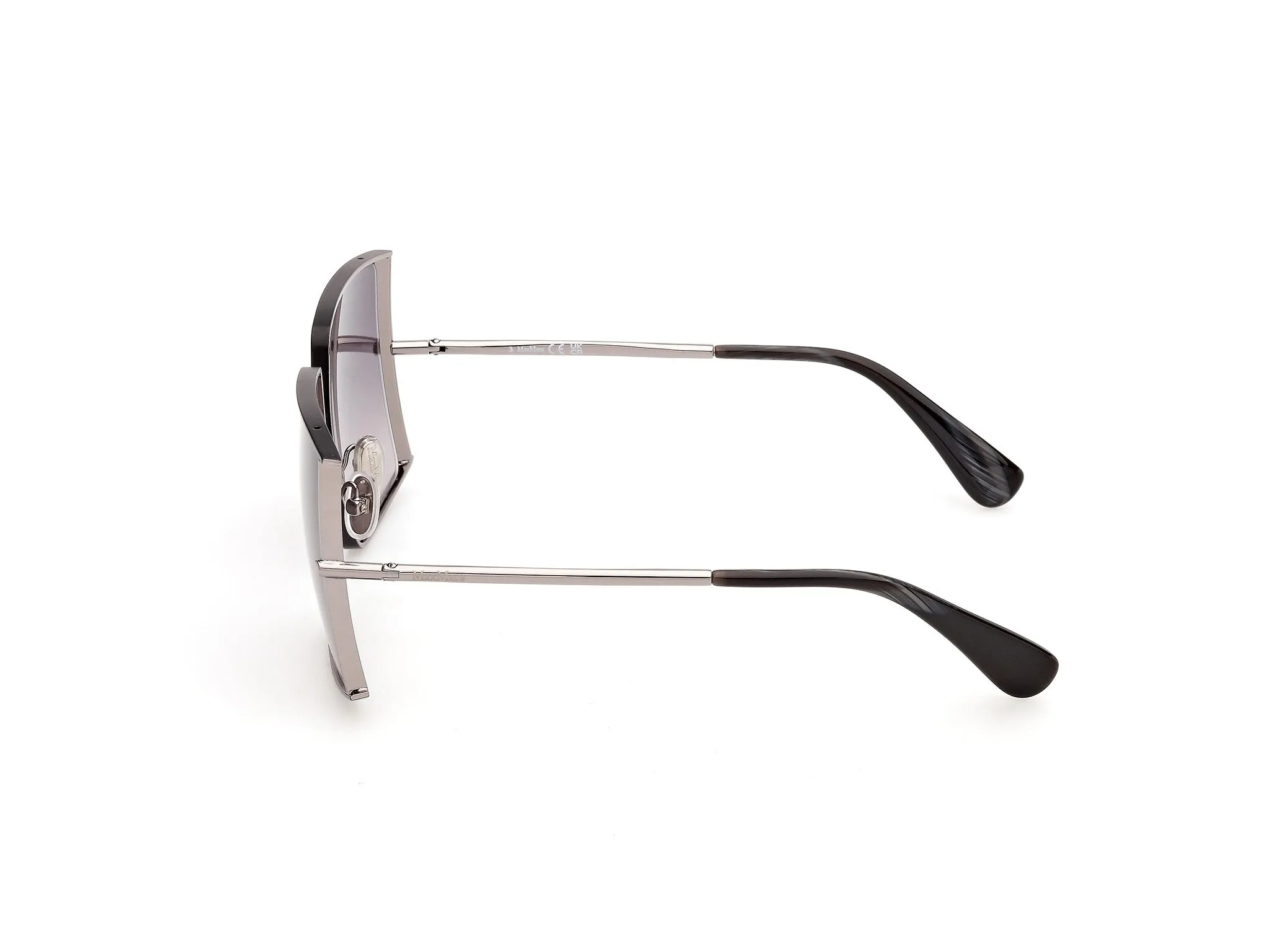 Max Mara MM0120 JEAN1 05B Occhiali da sole Metallo Grigio Fumo Squadrata Normale - immagine 3