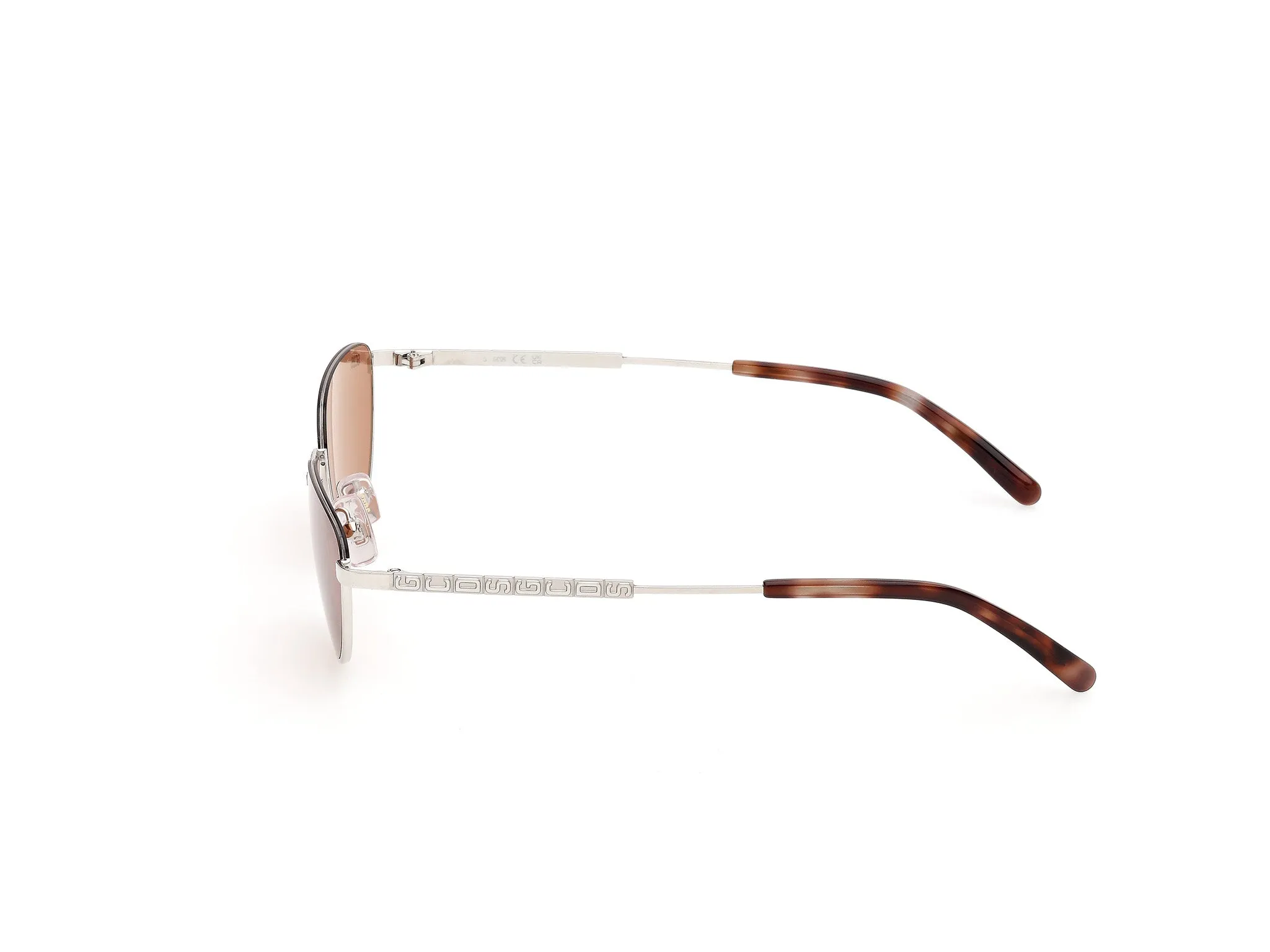 GCDS GD0084 16E Occhiali da sole Metallo Palladio Marrone Cat Eye Normale - immagine 3
