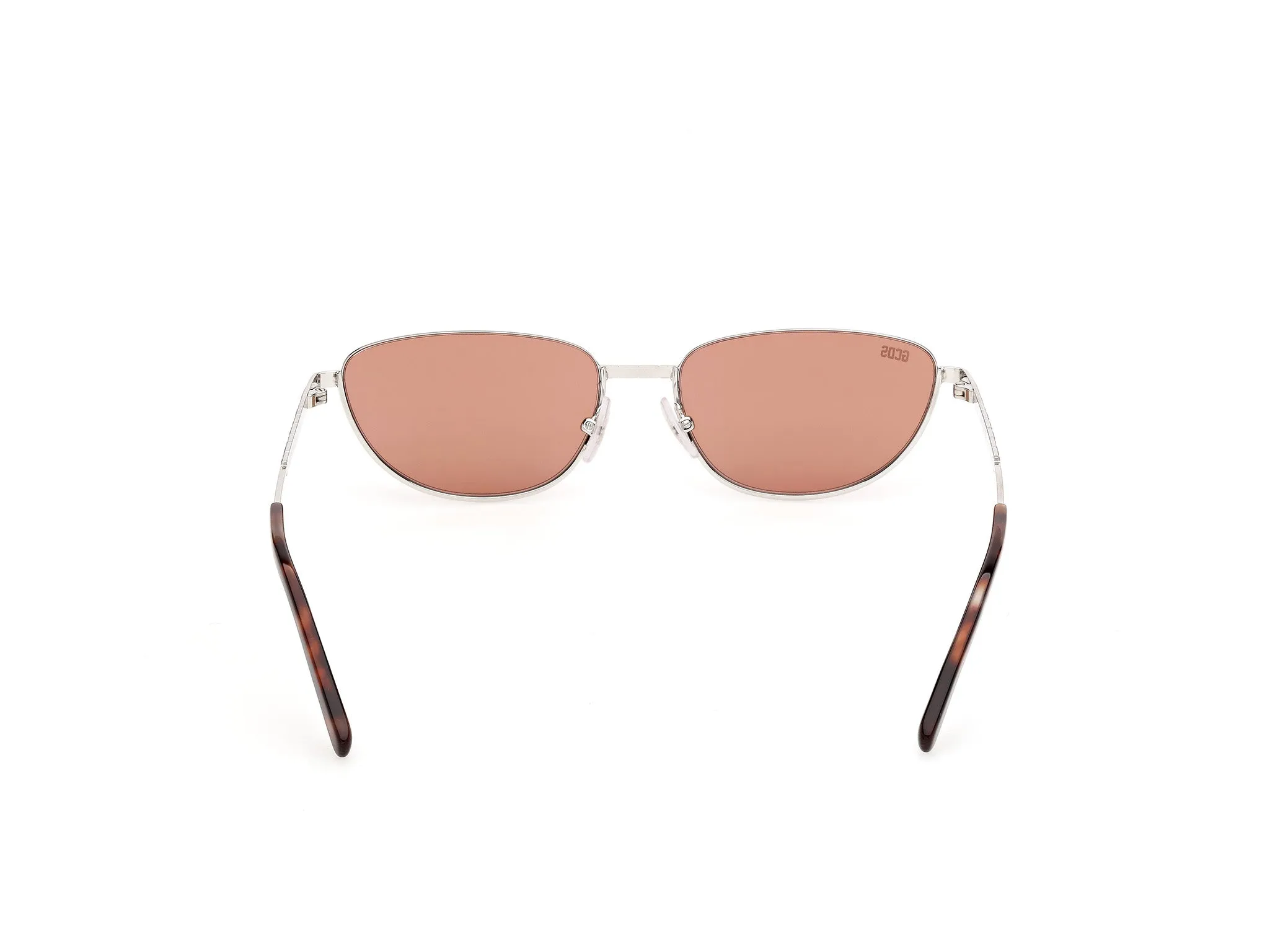 GCDS GD0084 16E Occhiali da sole Metallo Palladio Marrone Cat Eye Normale - immagine 4