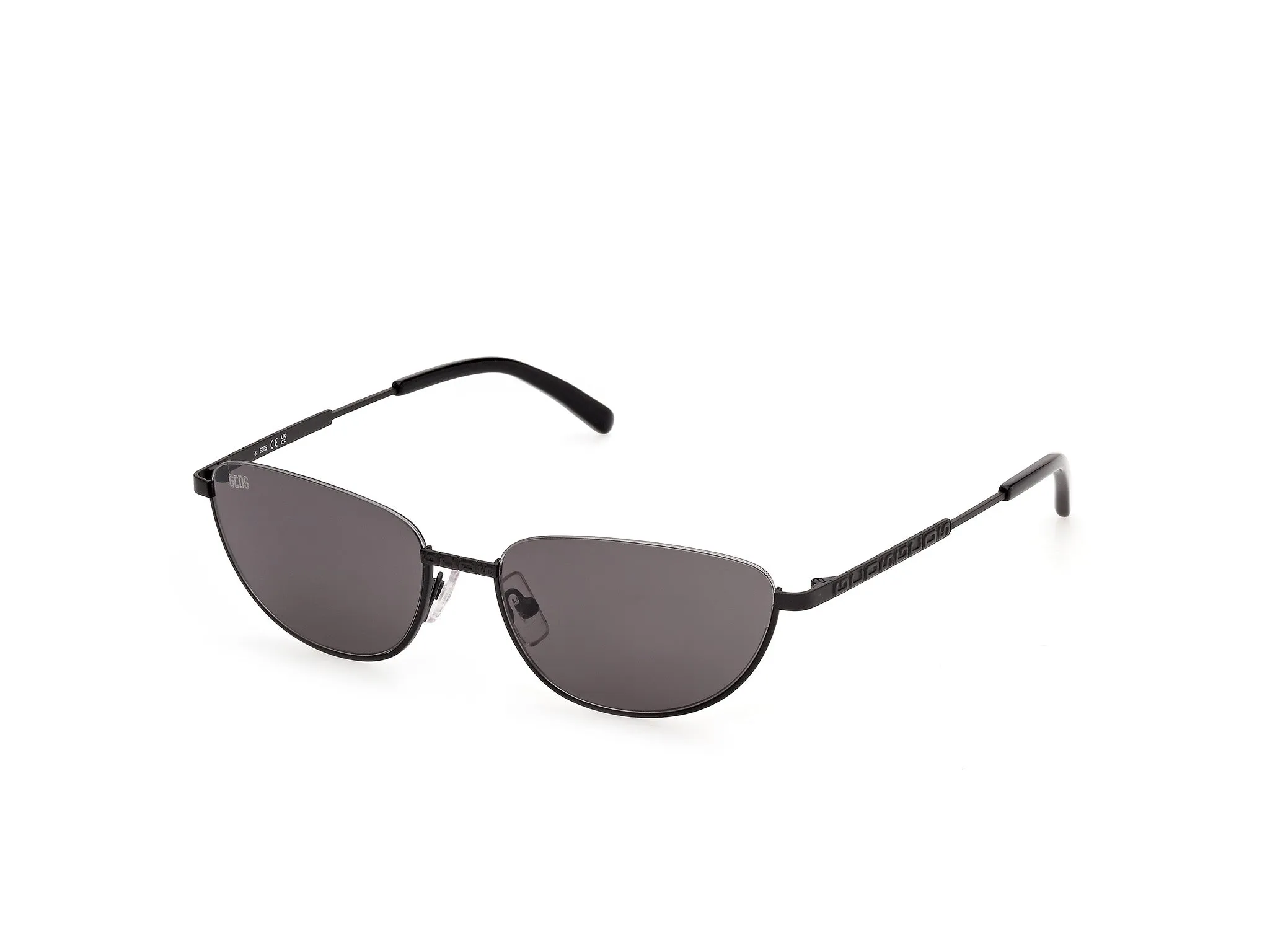 GCDS GD0084 02A Occhiali da sole Metallo Nero Fumo Cat Eye Normale - immagine 1