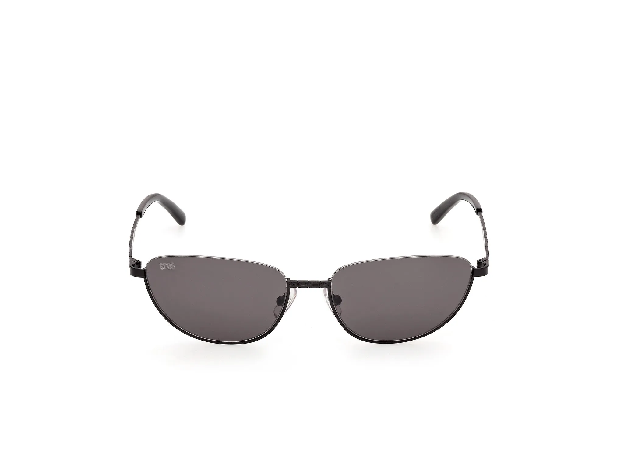 GCDS GD0084 02A Occhiali da sole Metallo Nero Fumo Cat Eye Normale - immagine 2
