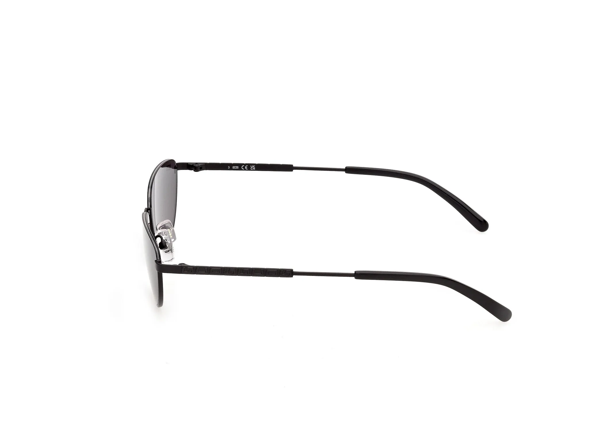 GCDS GD0084 02A Occhiali da sole Metallo Nero Fumo Cat Eye Normale - immagine 3