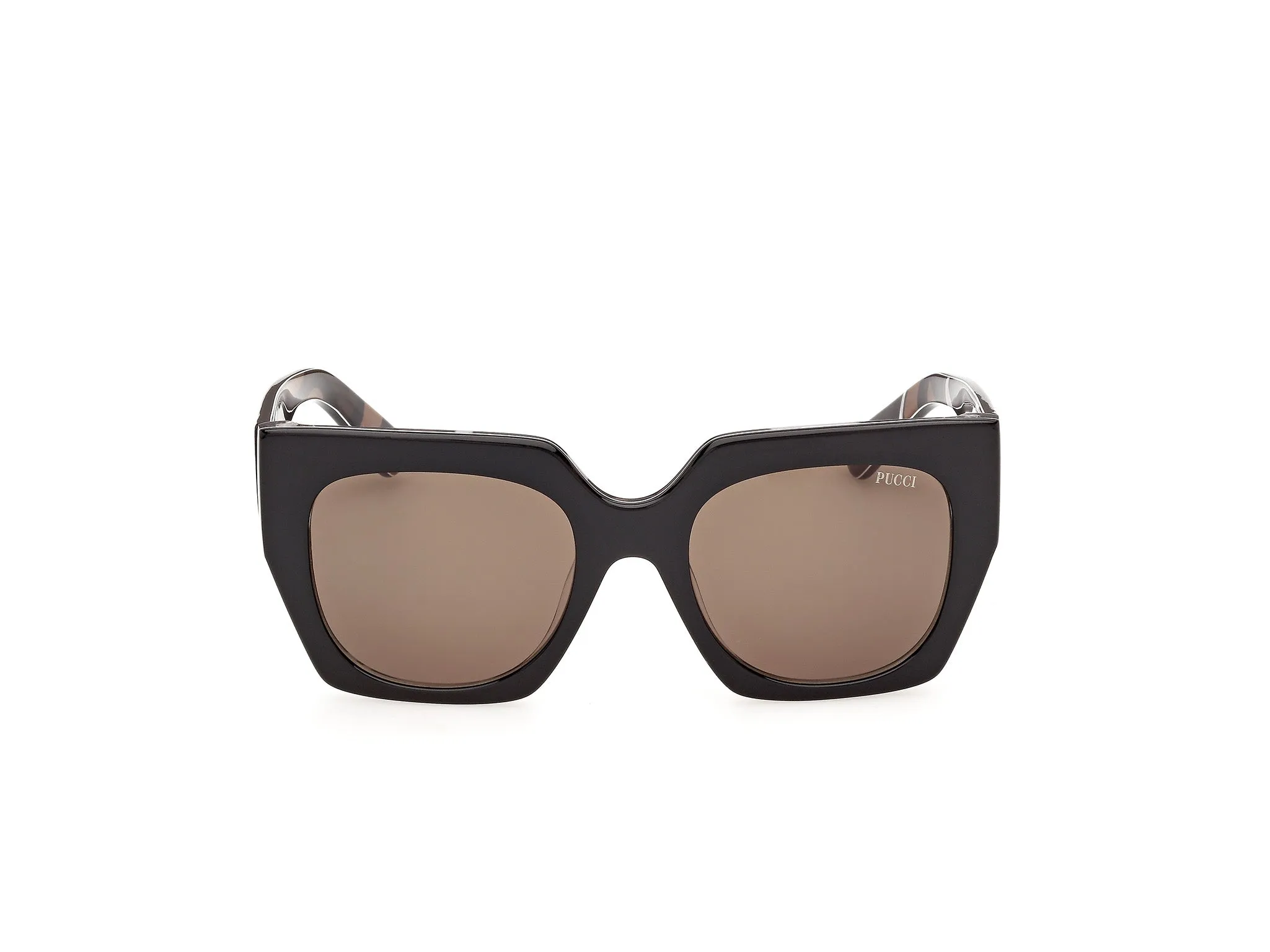 Emilio Pucci EP0262 05E Occhiali da sole Acetato Nero Marrone Geometrica Normale - immagine 2