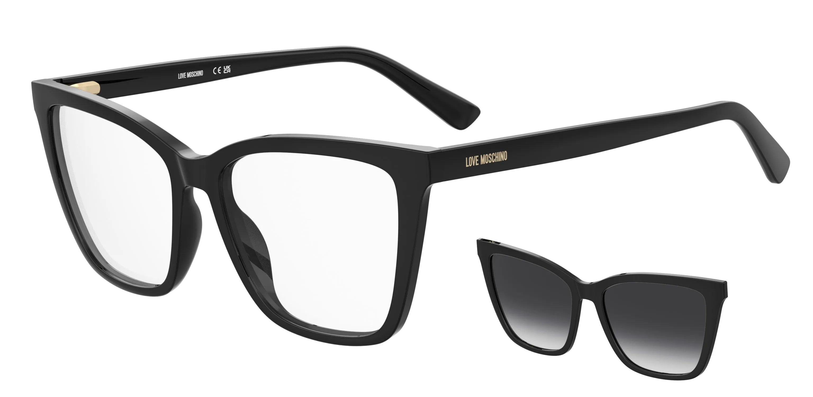 Moschino MOL698/C 807/WJ Montature da vista Polyamide Nero Grigio Squadrata Polarizzata Sfumato - immagine 1
