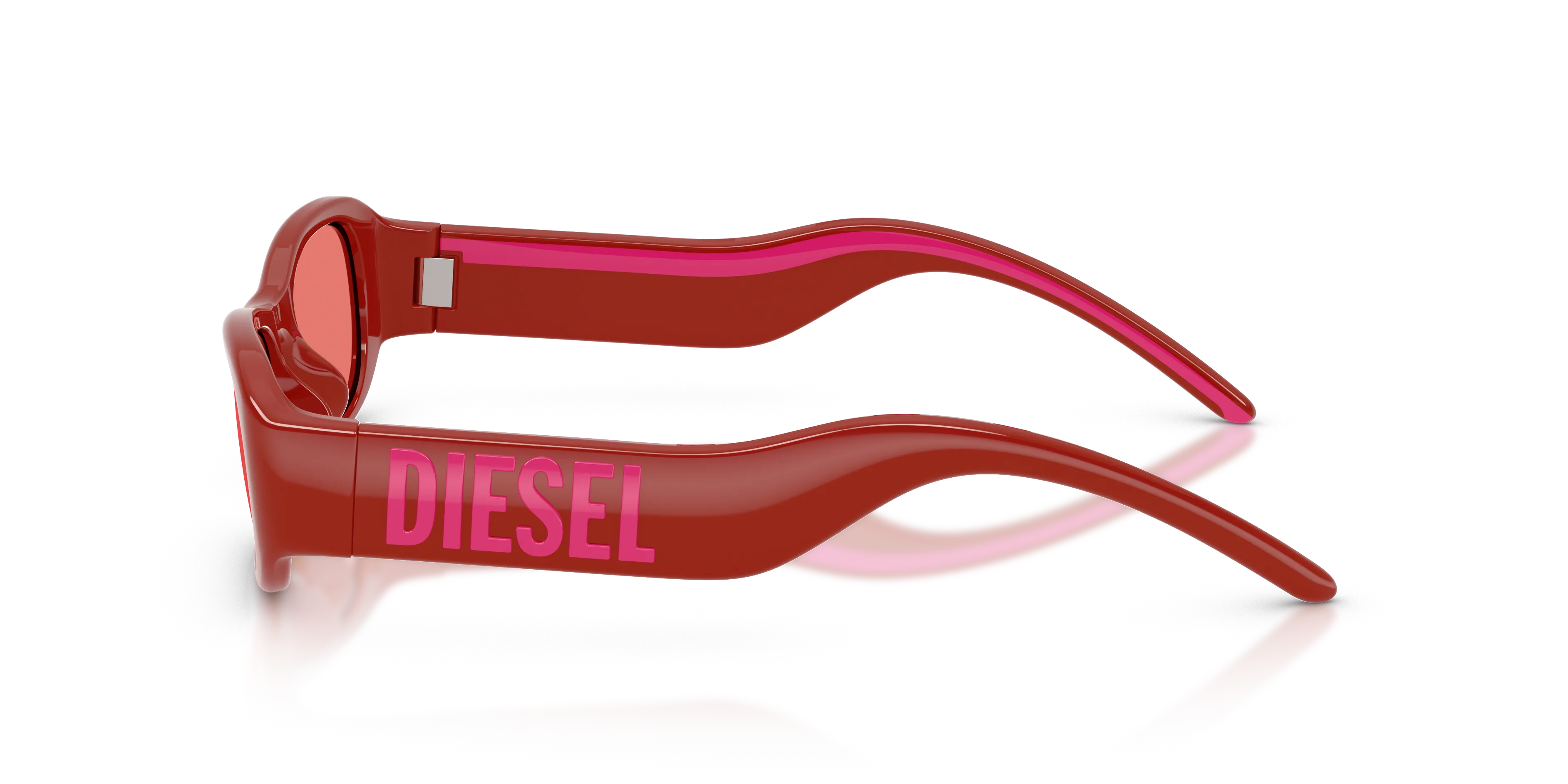 DIESEL DL3020U 2054C8 Occhiali da sole Iniettato Rosso Pillow Specchiate - immagine 4