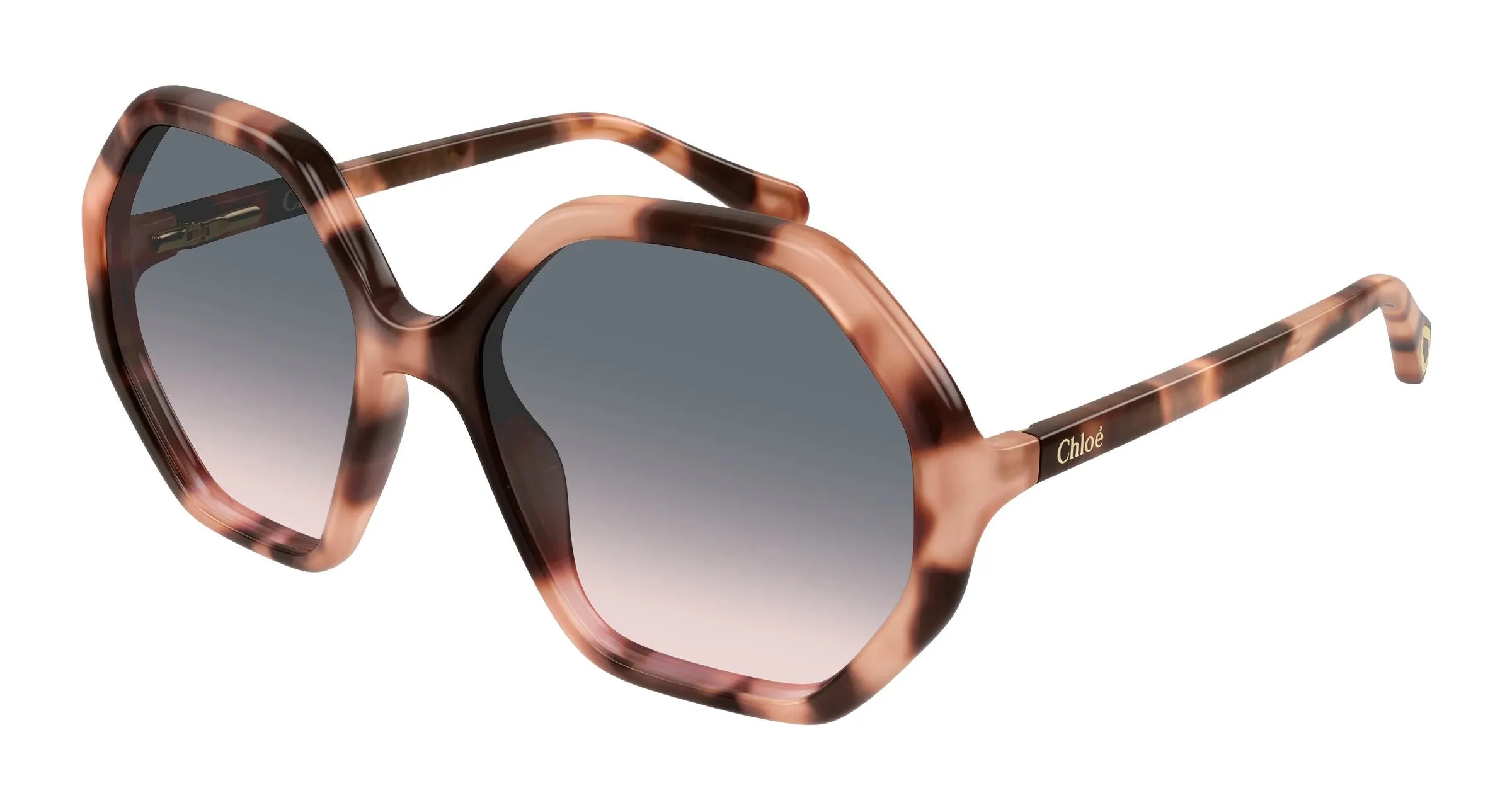 Chloé CC0004S 009 Occhiali da sole Acetato Havana Grigio Geometrica Sfumato - immagine 1