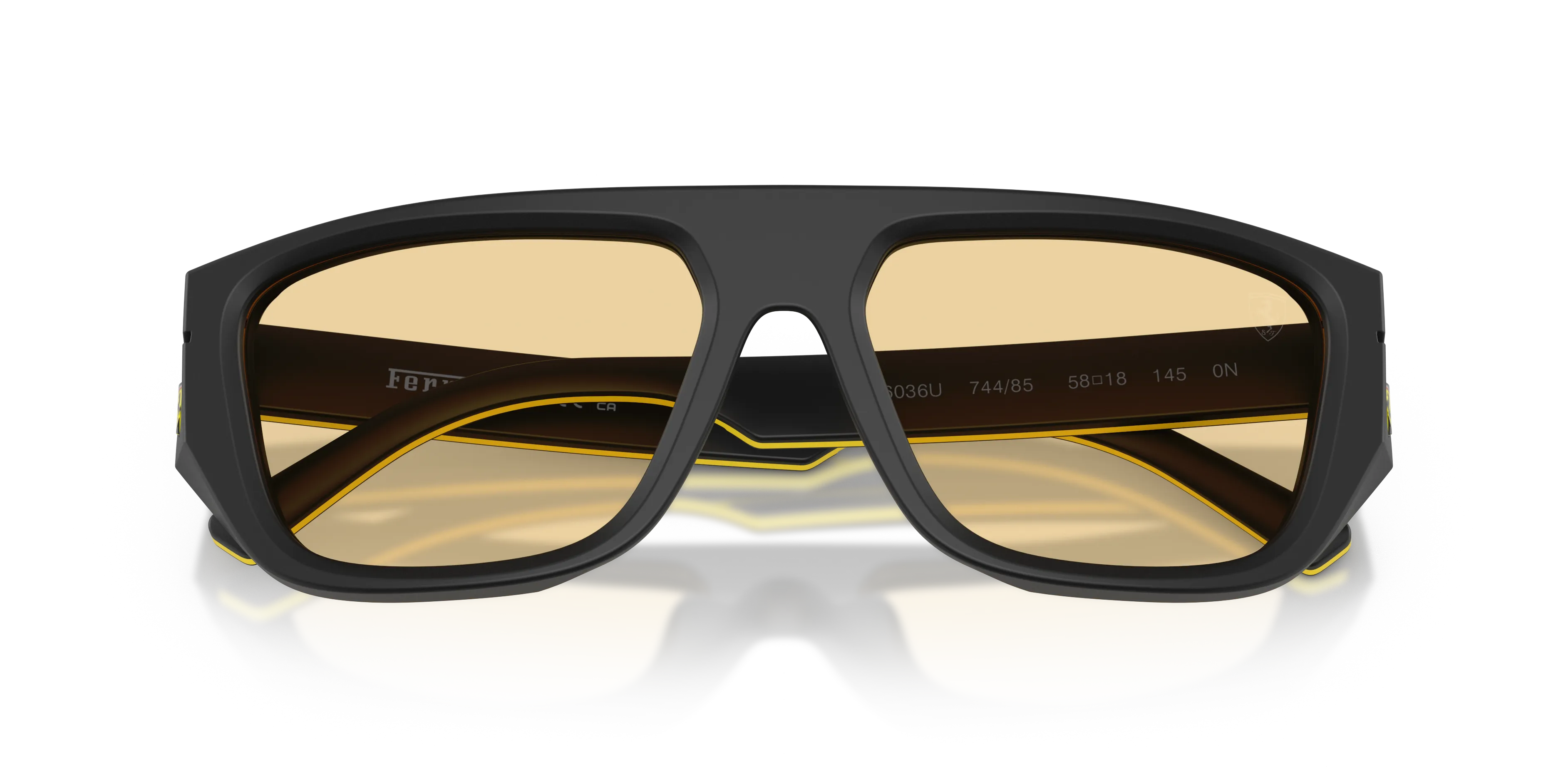 Ferrari Scuderia FZ6036U 744/85 Occhiali da sole Acetato Nero Giallo Pillow Normale - immagine 2