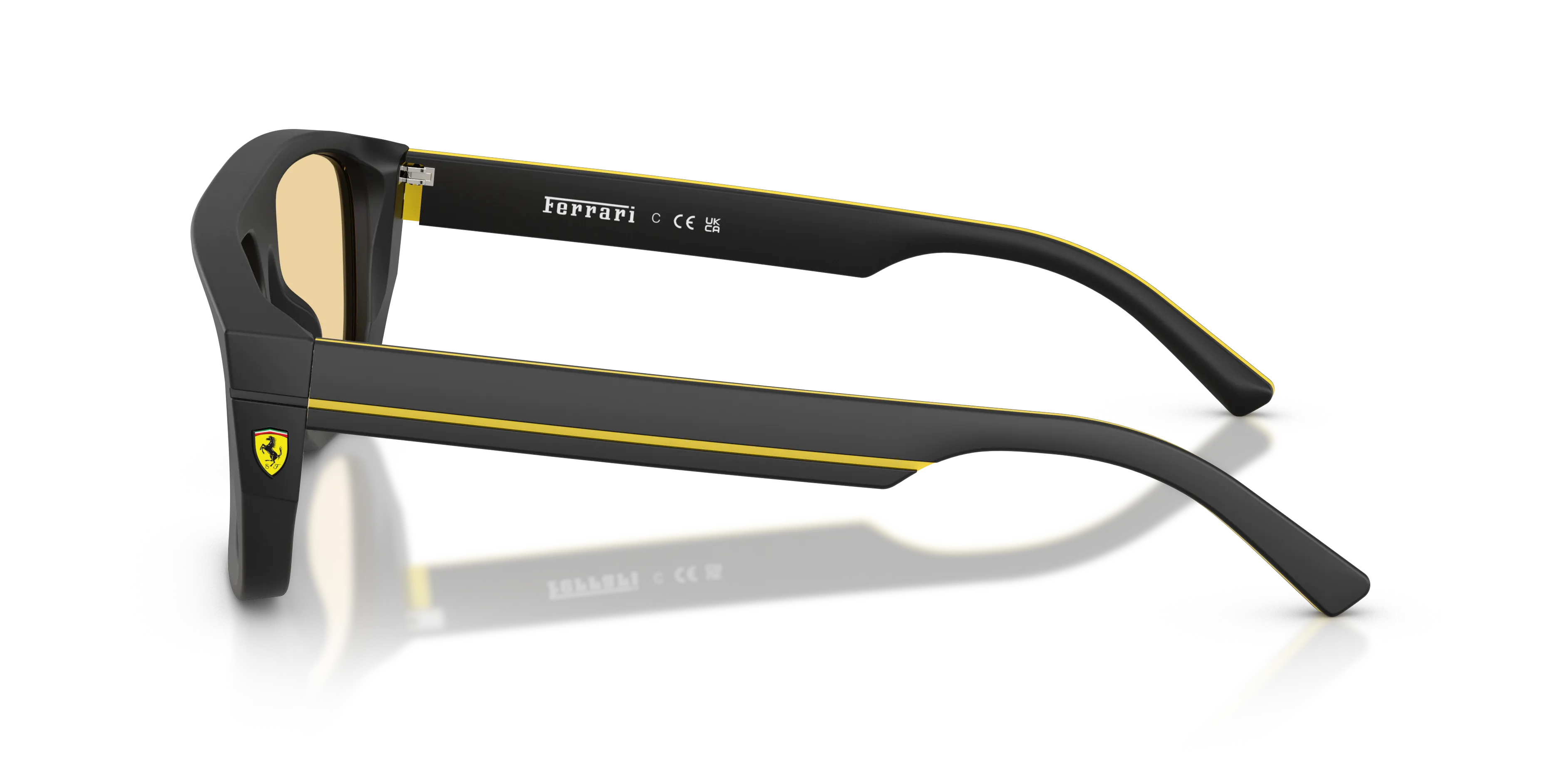 Ferrari Scuderia FZ6036U 744/85 Occhiali da sole Acetato Nero Giallo Pillow Normale - immagine 4