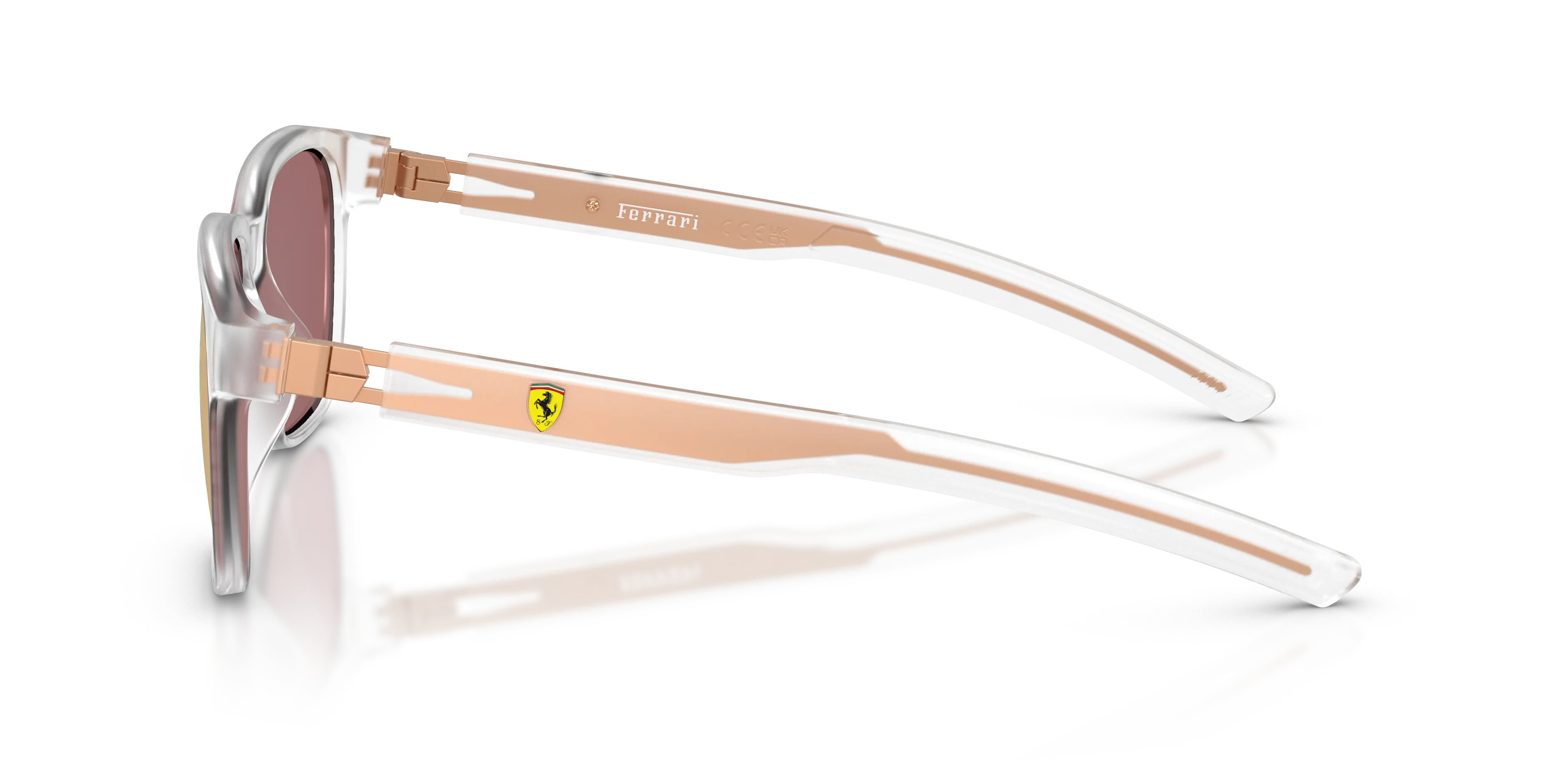 Ferrari Scuderia FZ6033D 518/7J Occhiali da sole Iniettato Bianco Rosa Squadrata Specchiate - immagine 4