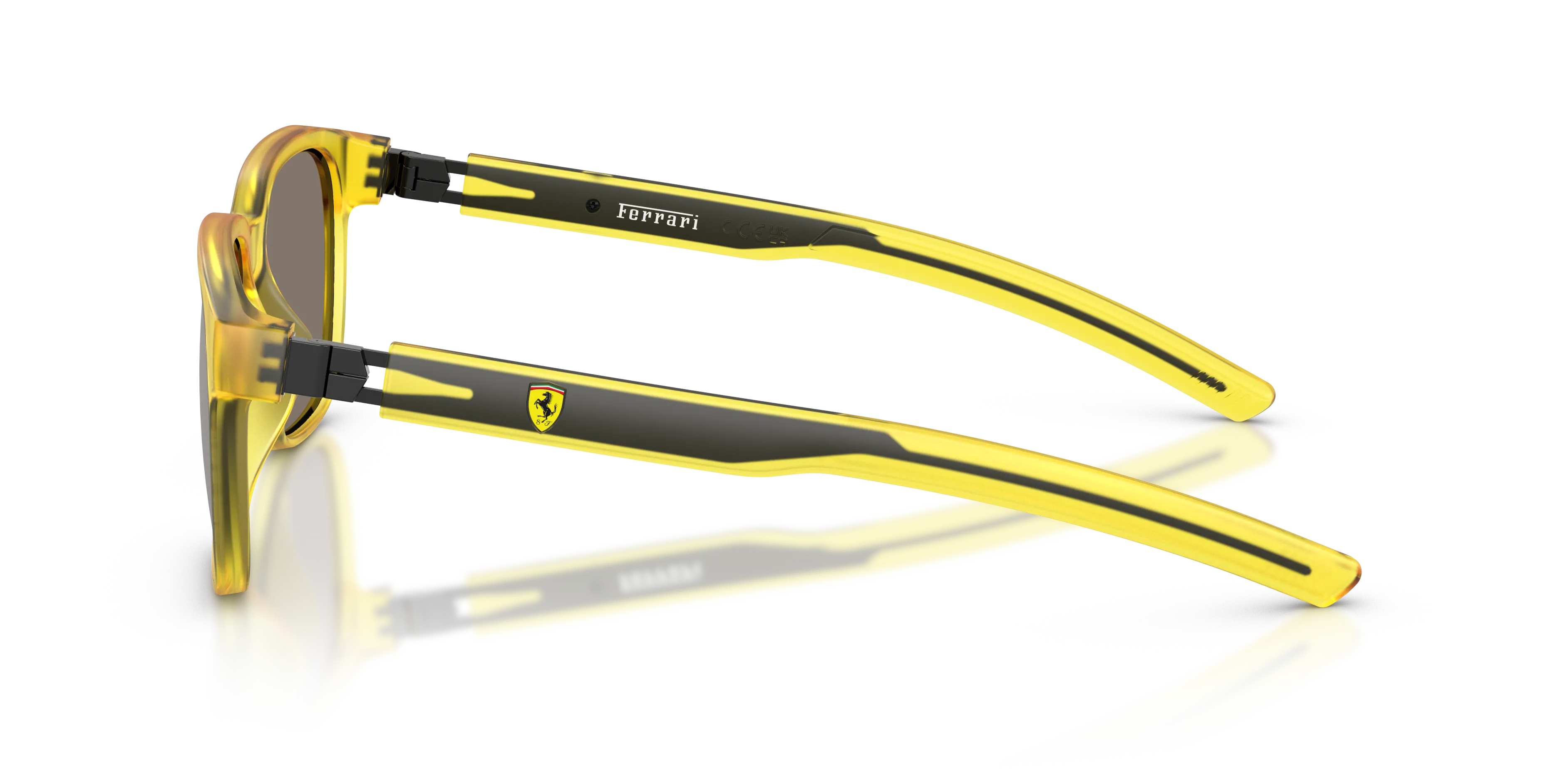 Ferrari Scuderia FZ6033D 507/6G Occhiali da sole Iniettato Giallo Grigio Squadrata Normale Specchiato - immagine 4