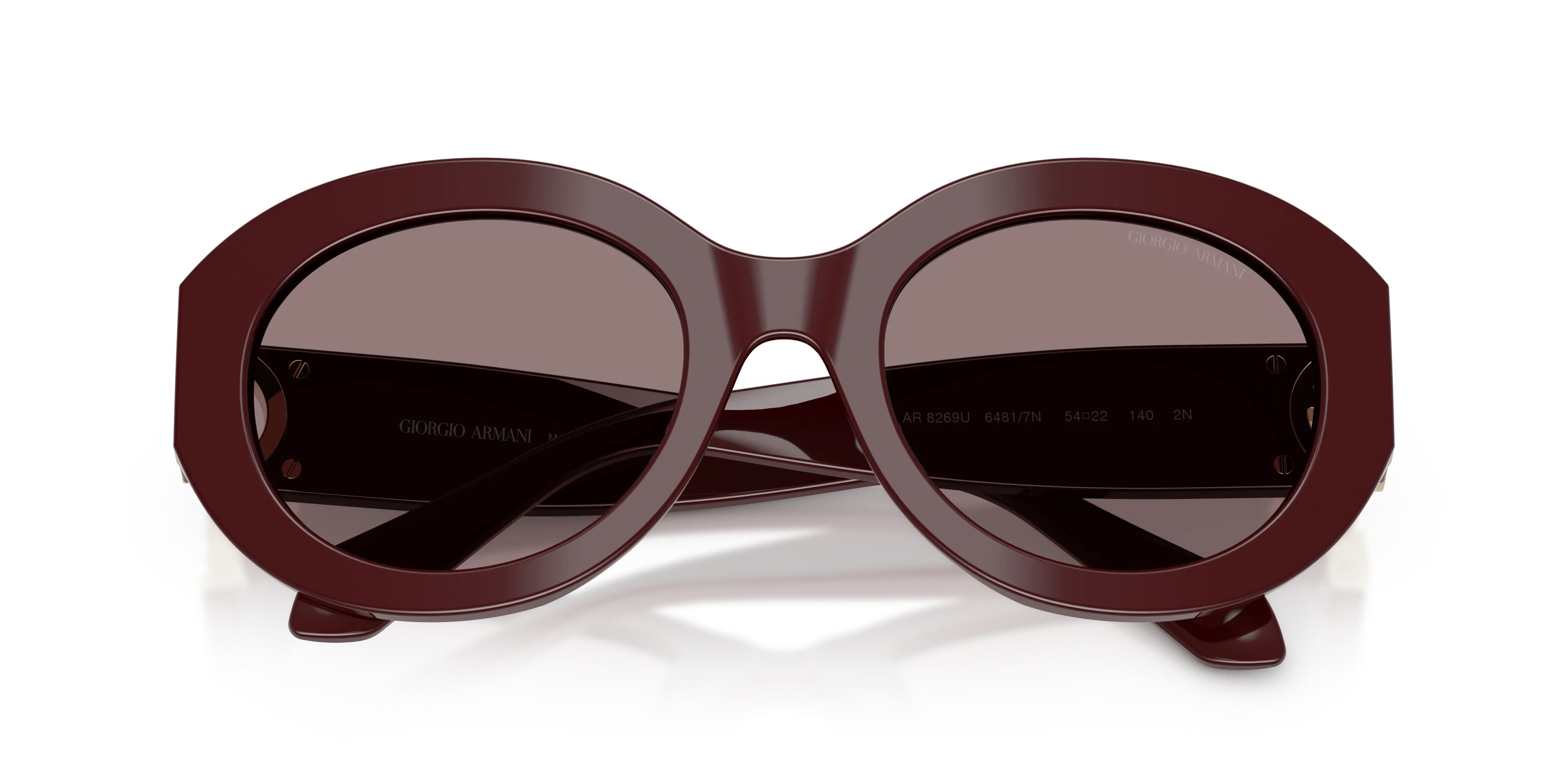 Giorgio Armani AR8269U 64817N Occhiali da sole Acetato Rosso Viola Rotonda Normale - immagine 2