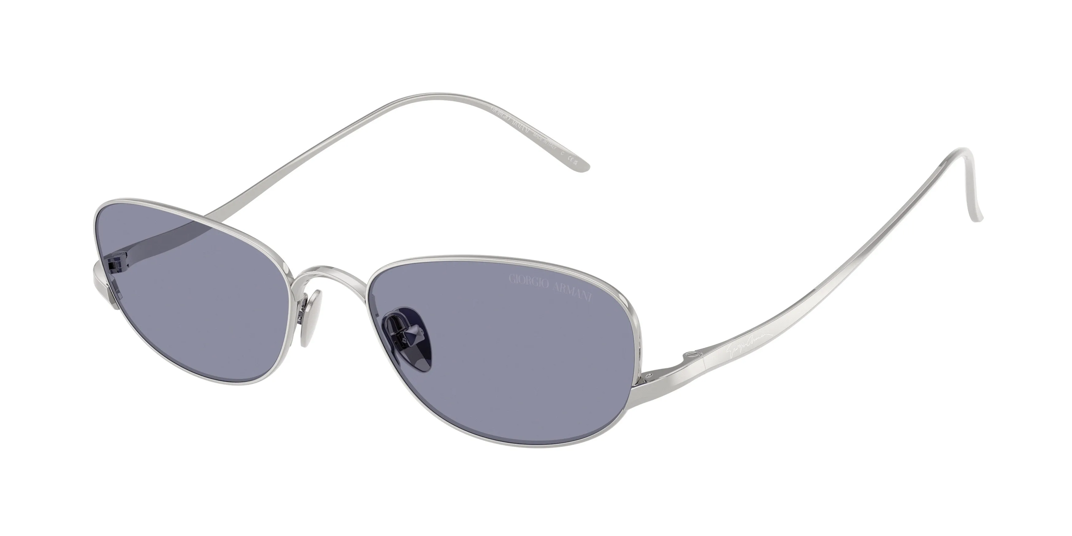 Giorgio Armani AR6186 3015/1 Occhiali da sole Metallo Argento Viola Pillow Normale - immagine 1