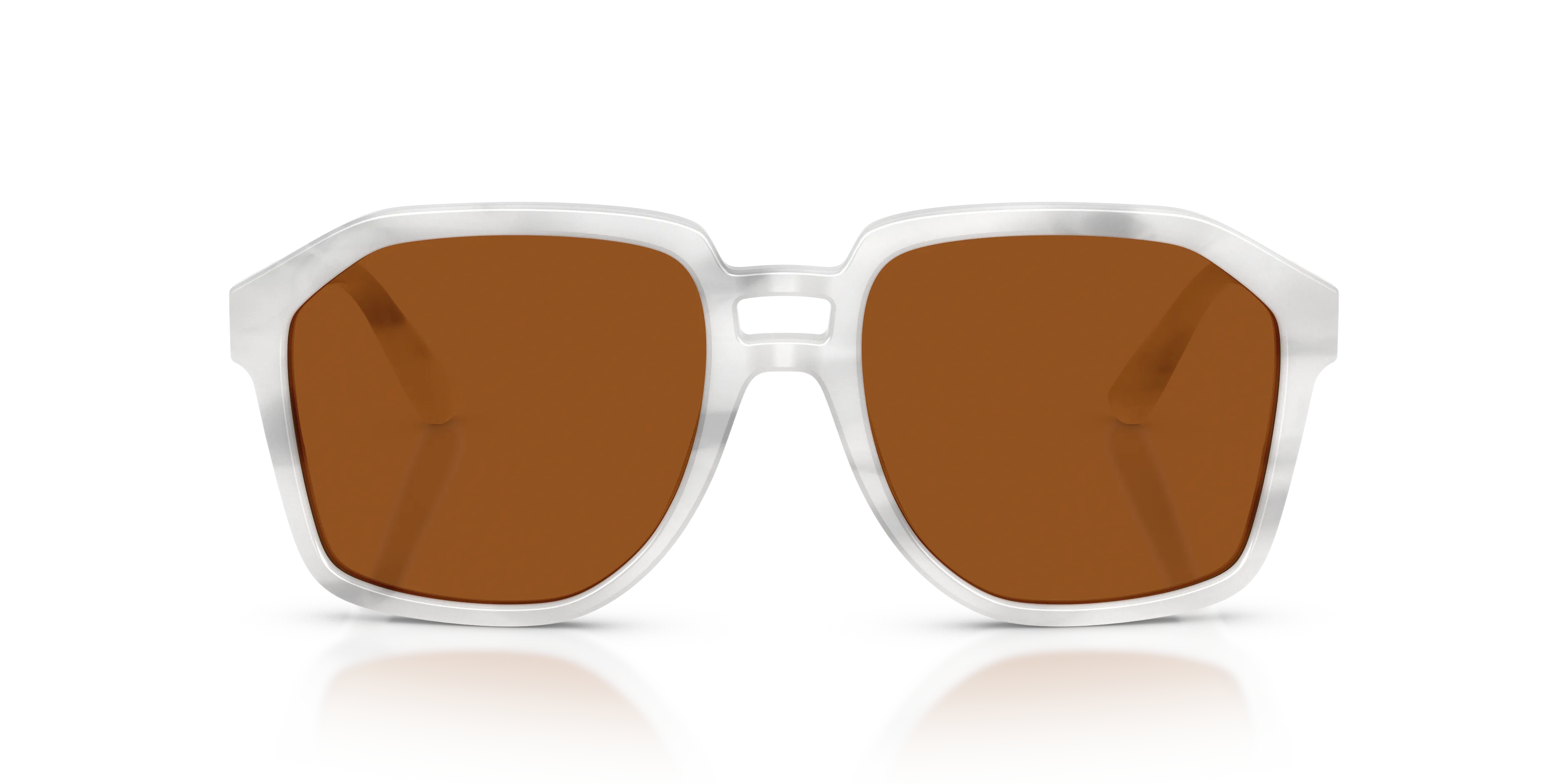 Dolce & Gabbana DG4568 349573 Occhiali da sole Acetato Bianco Marrone Pilot Normale - immagine 3