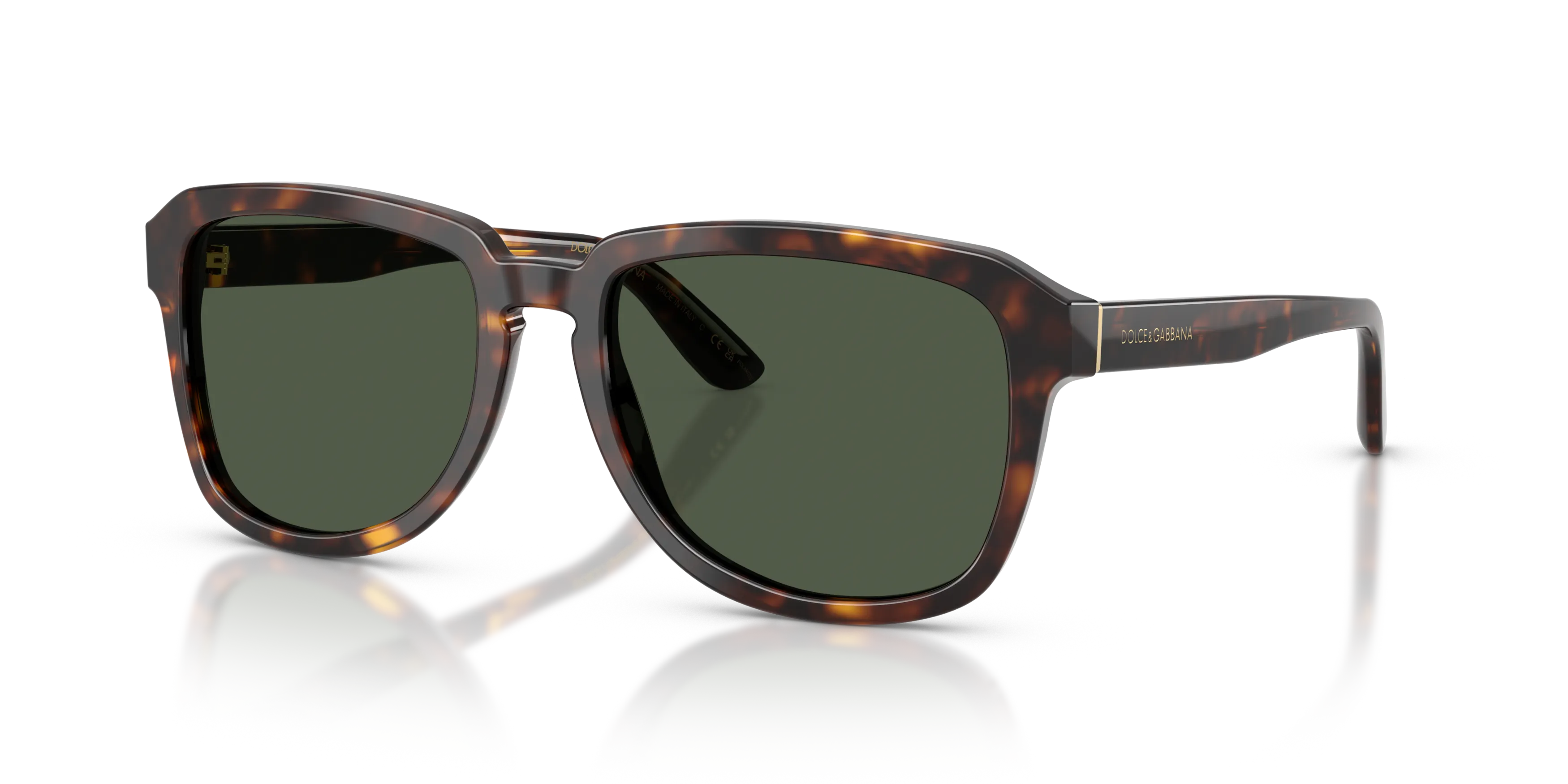Dolce & Gabbana DG4566 502/9A Occhiali da sole Acetato Tartaruga Verde Squadrata Polarizzata - immagine 1