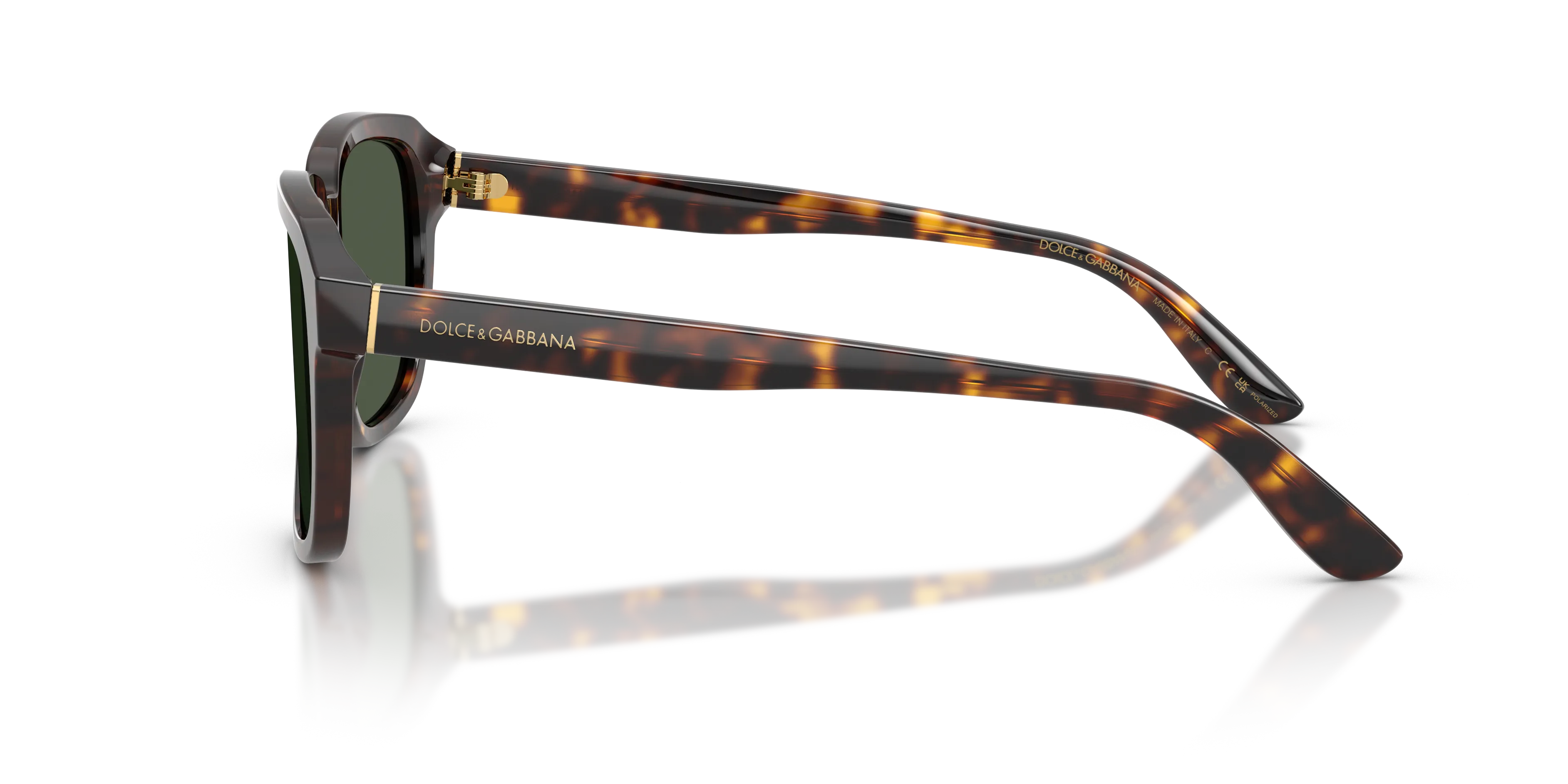 Dolce & Gabbana DG4566 502/9A Occhiali da sole Acetato Tartaruga Verde Squadrata Polarizzata - immagine 4